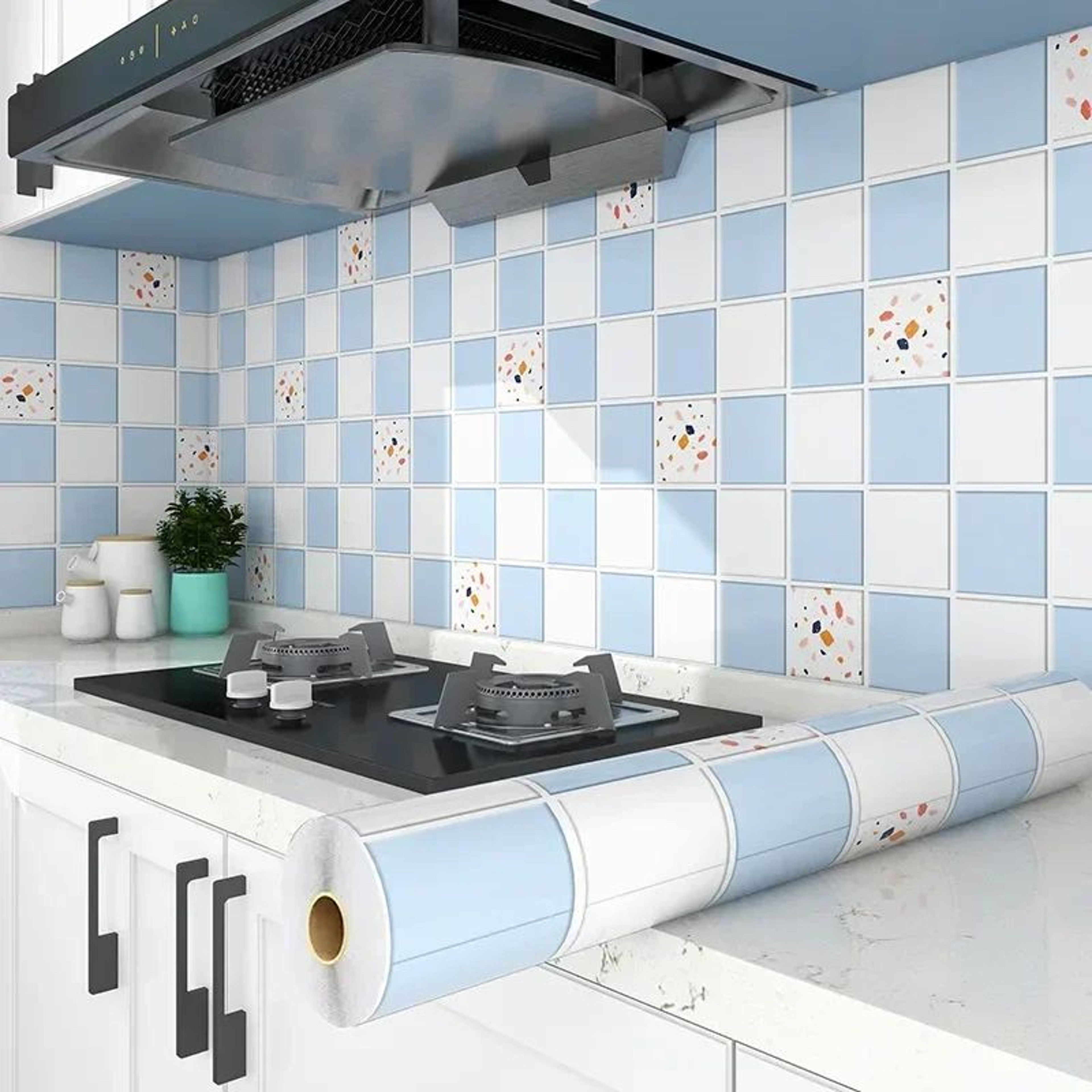 HeatShield Oil Proof Peel And Stick Kitchen Wallpaper 18