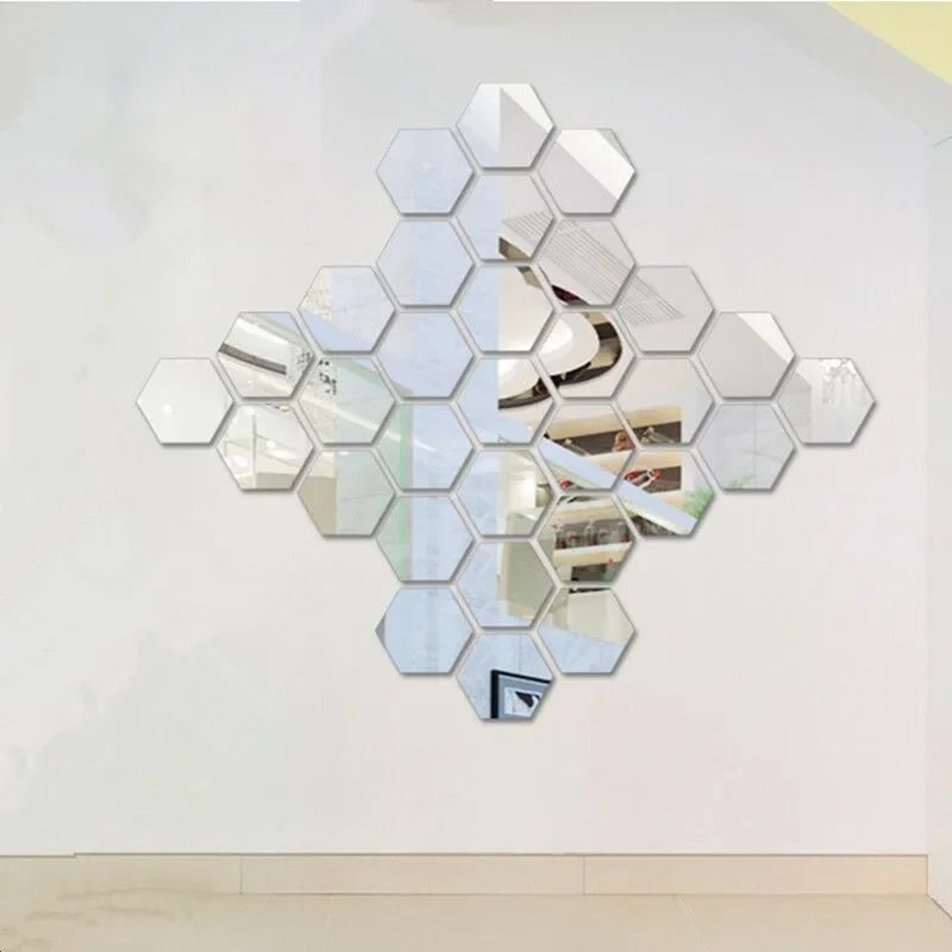 Hexalume Acrylic Hexagon Mirror Wall Stickers 4