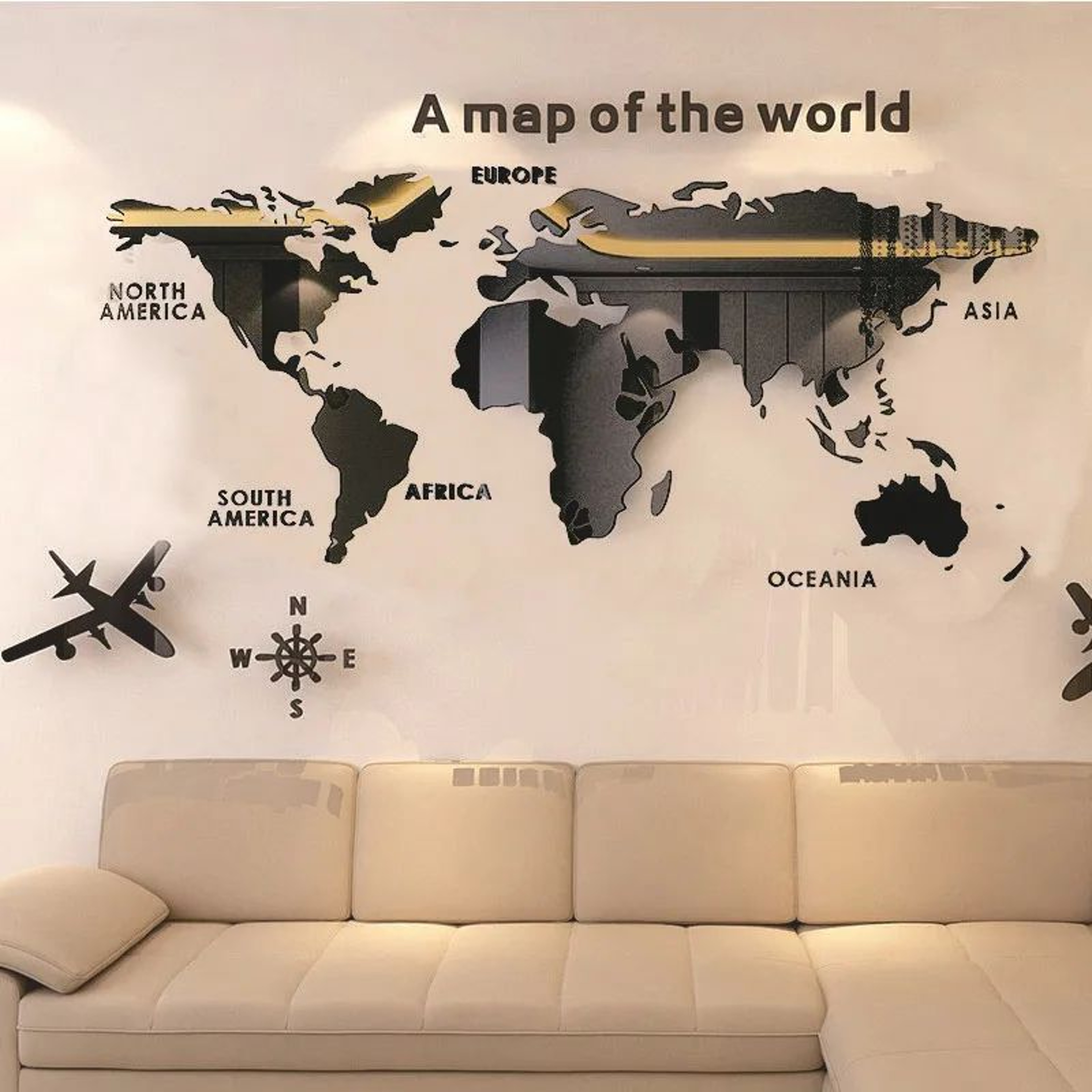 AtlasReflect 3D Acrylic World Map Wall Decor 0