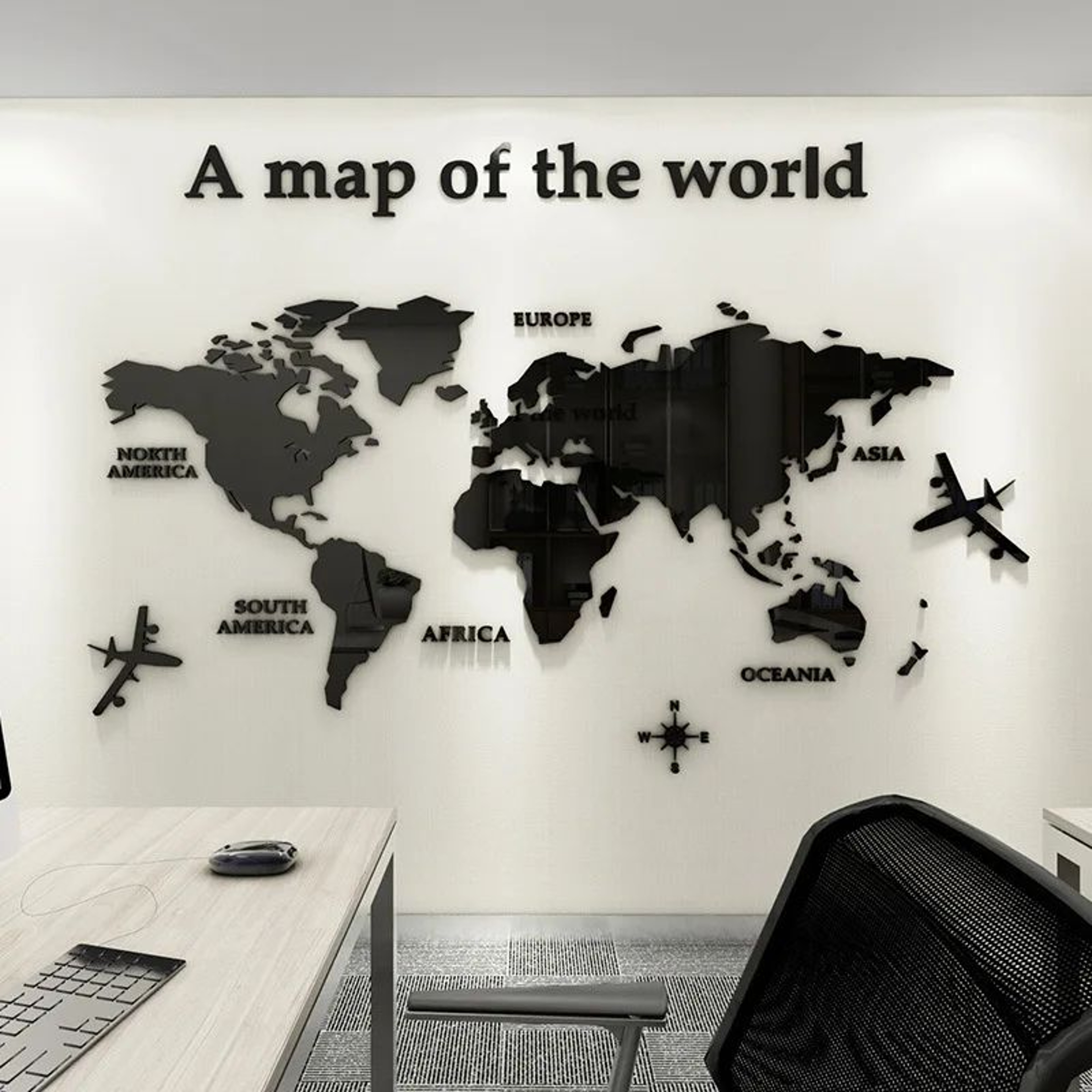 AtlasReflect 3D Acrylic World Map Wall Decor 6