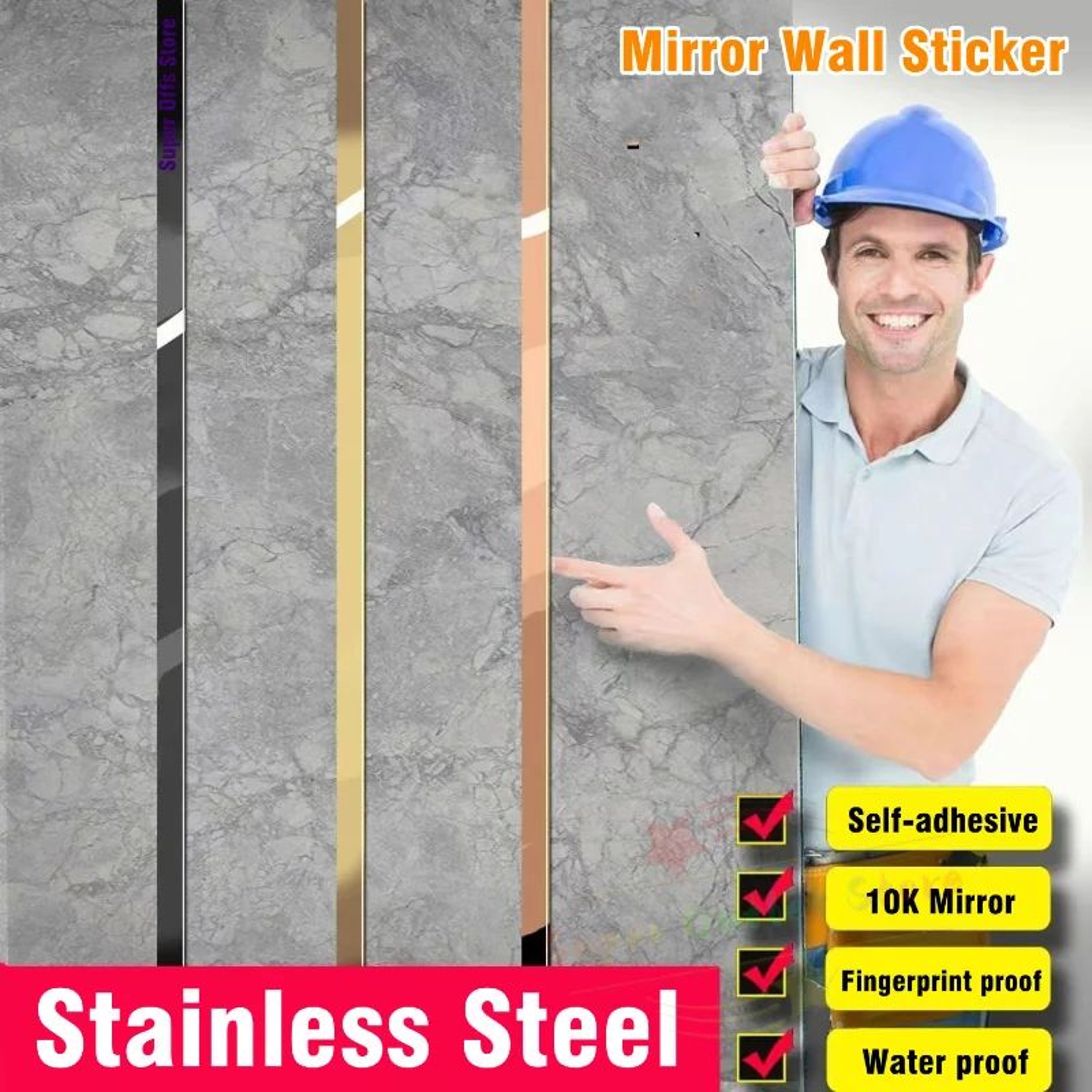 Steeluxe Stainless Steel Peel And Stick Decorative Trim 1