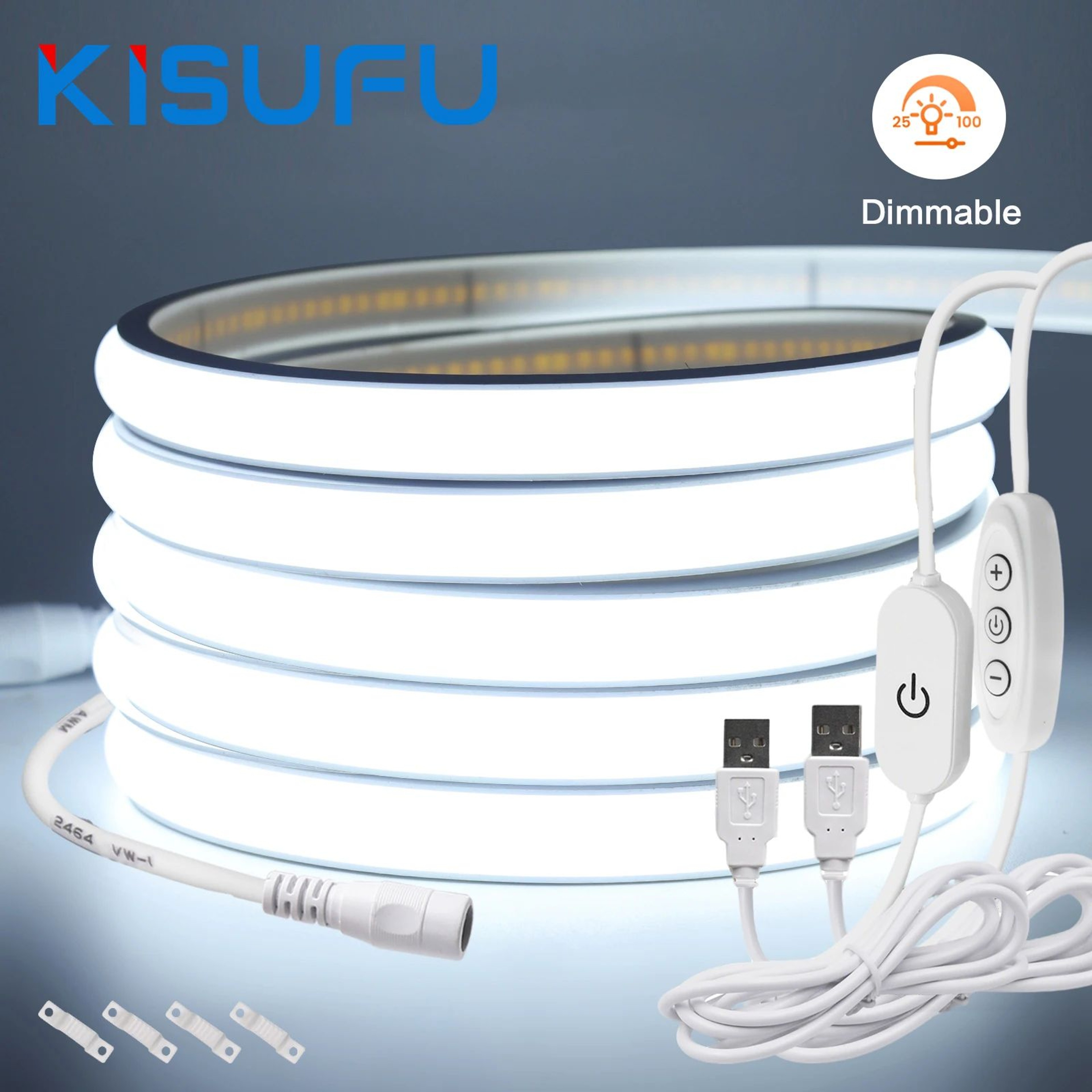 Dimmable USB COB LED Strip Light With Touch Sensor 0