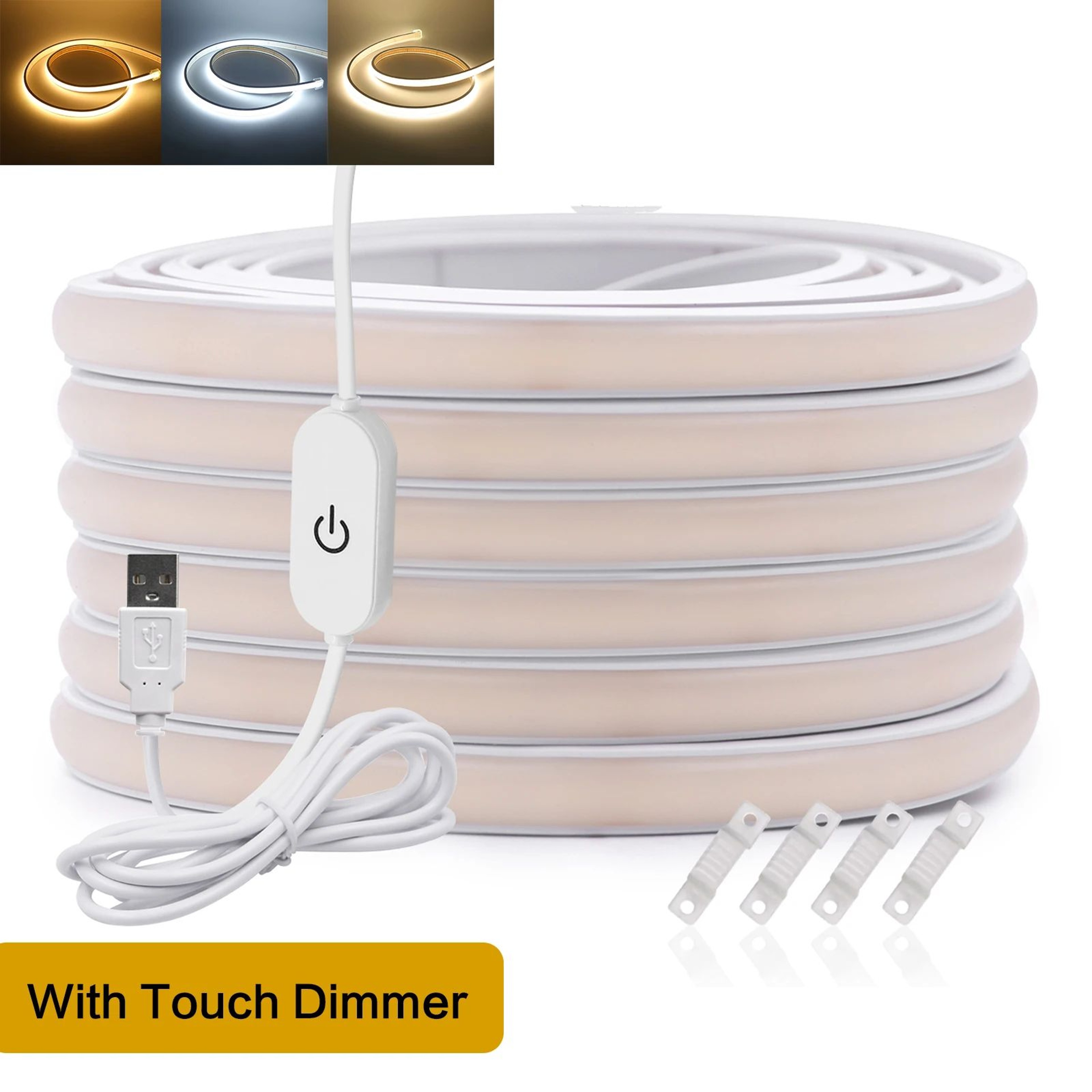 Dimmable USB COB LED Strip Light With Touch Sensor 11