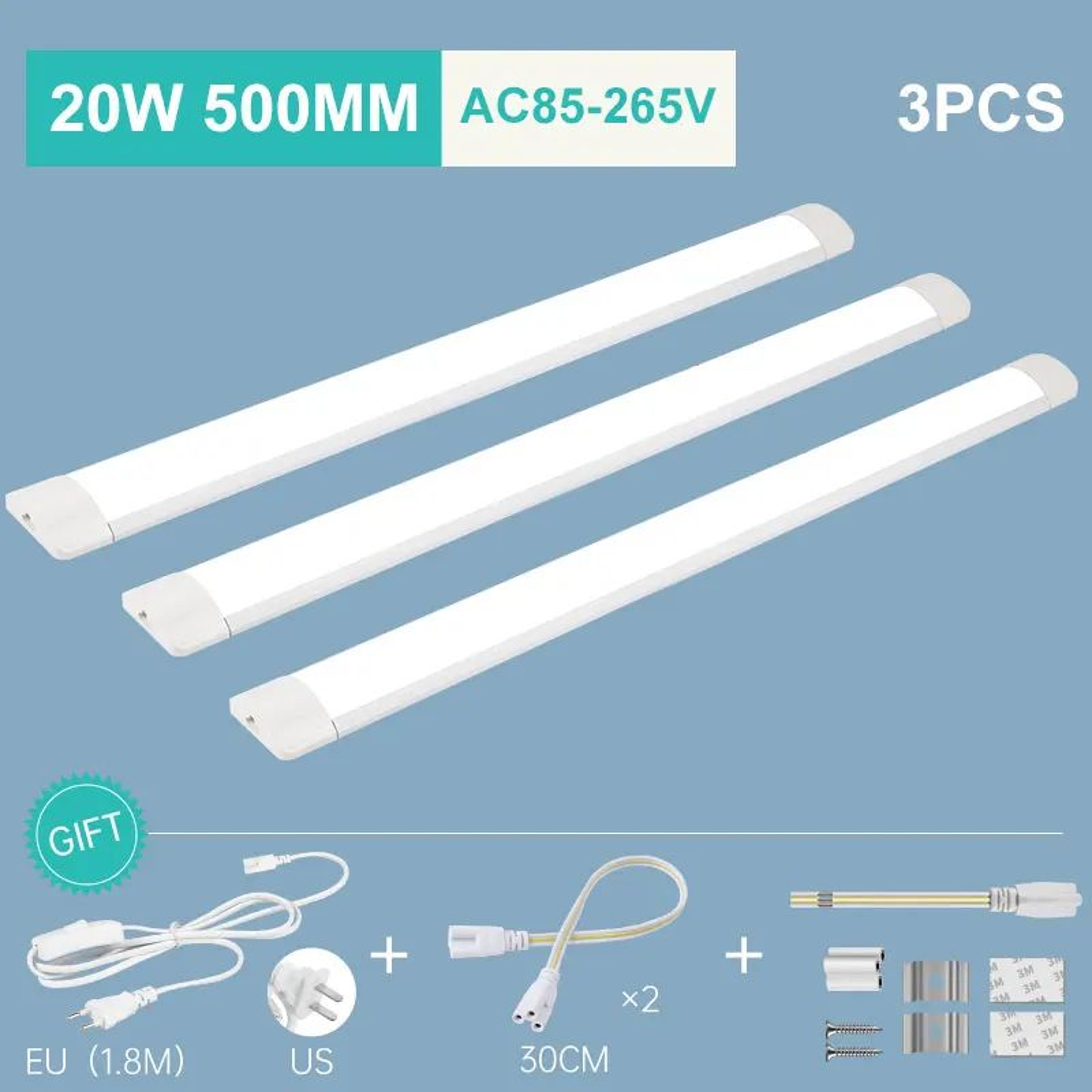 20W Three Color LED Tube Cabinet Light 8