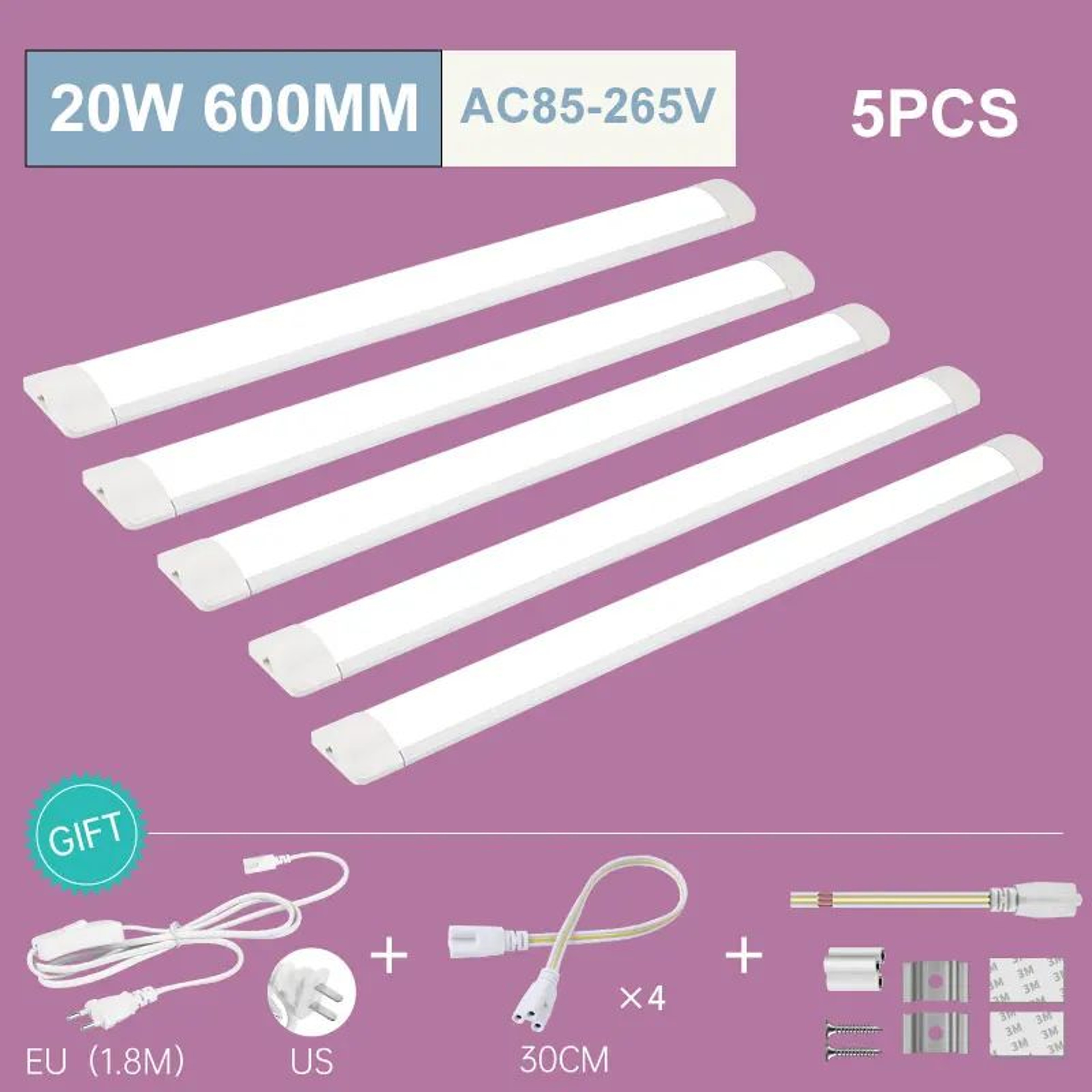 20W Three Color LED Tube Cabinet Light 11