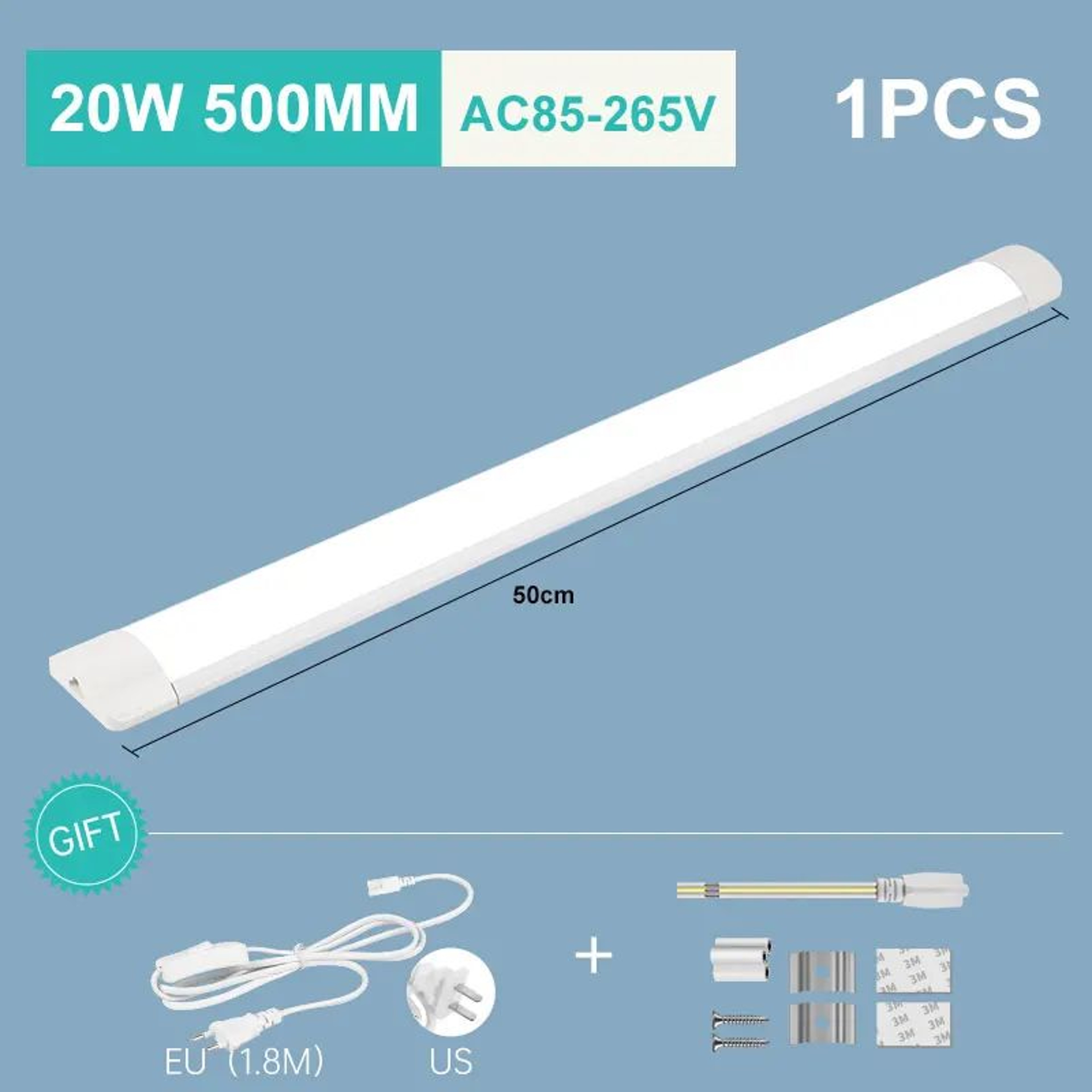20W Three Color LED Tube Cabinet Light 6