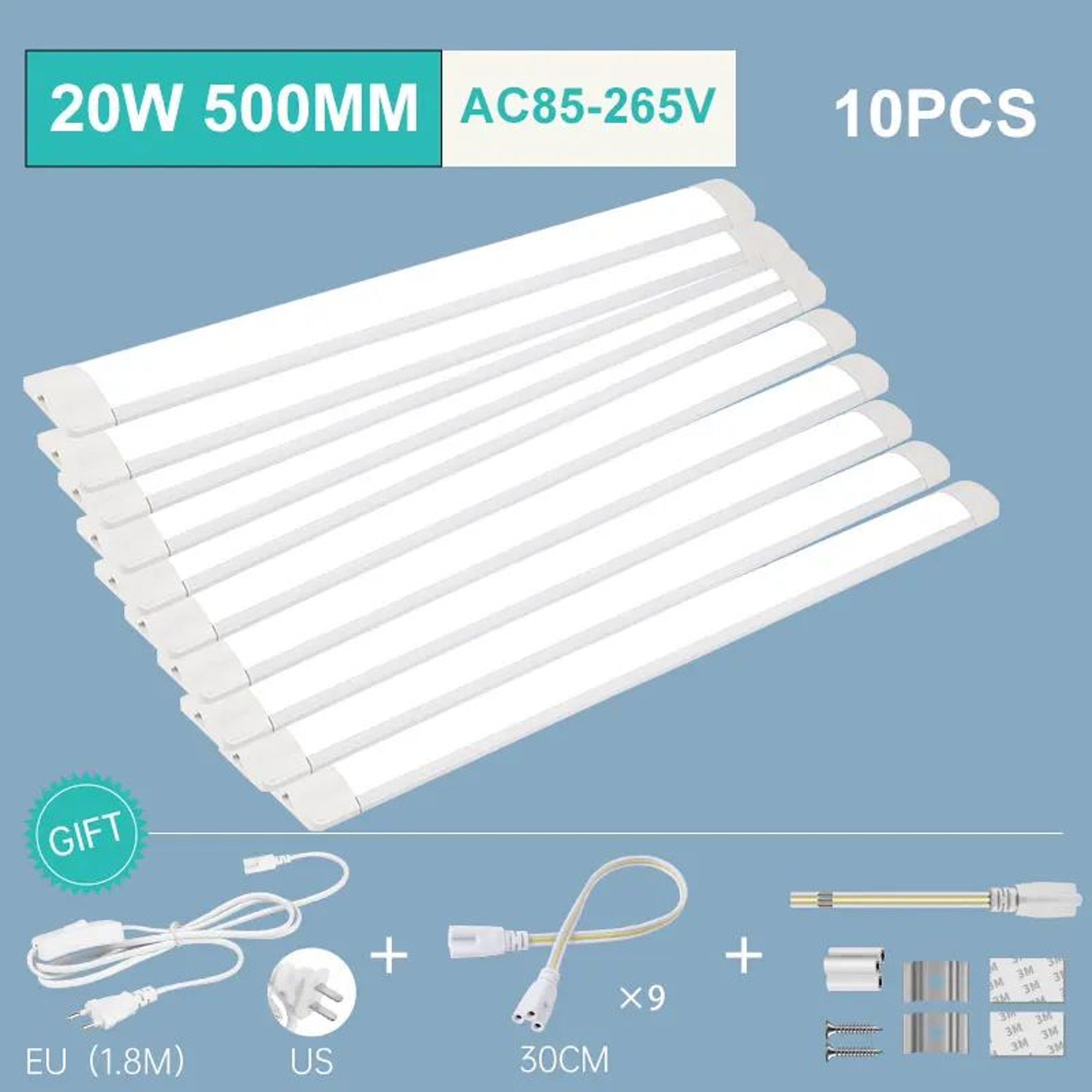 20W Three Color LED Tube Cabinet Light 12