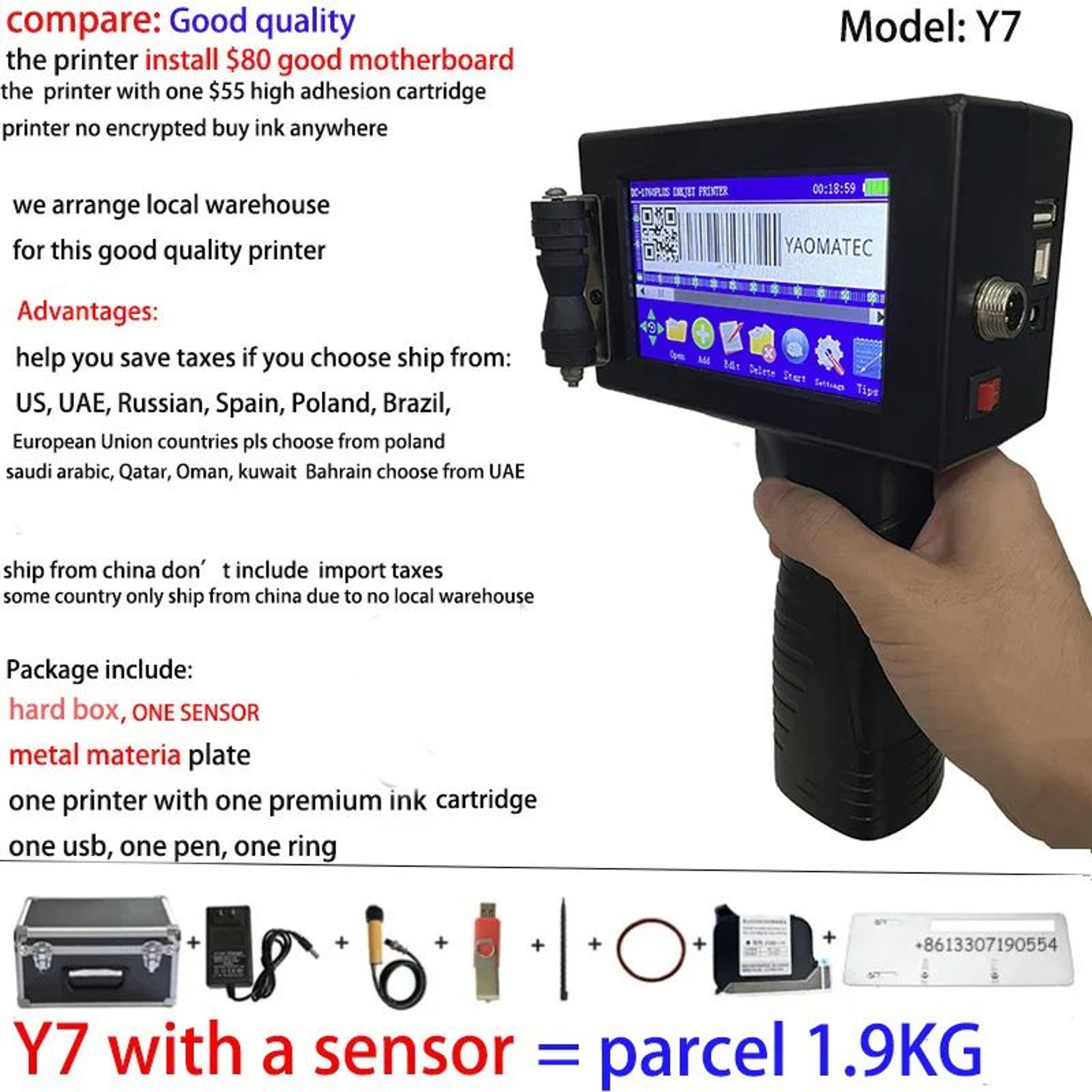 Portable Handheld Inkjet Printer For Batch Codes And Expiration Dates 10