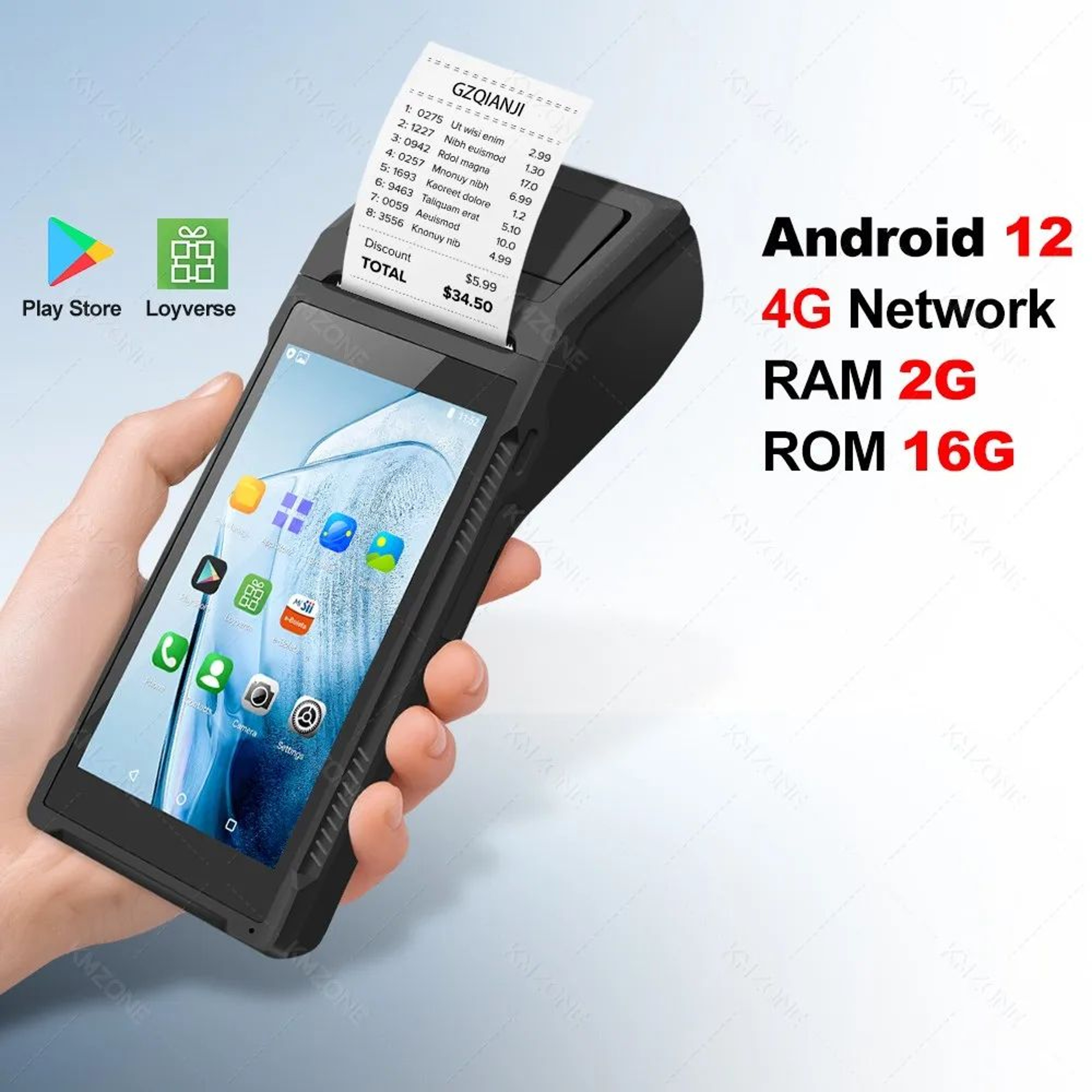 Android Handheld POS Terminal With Barcode Scanner 8