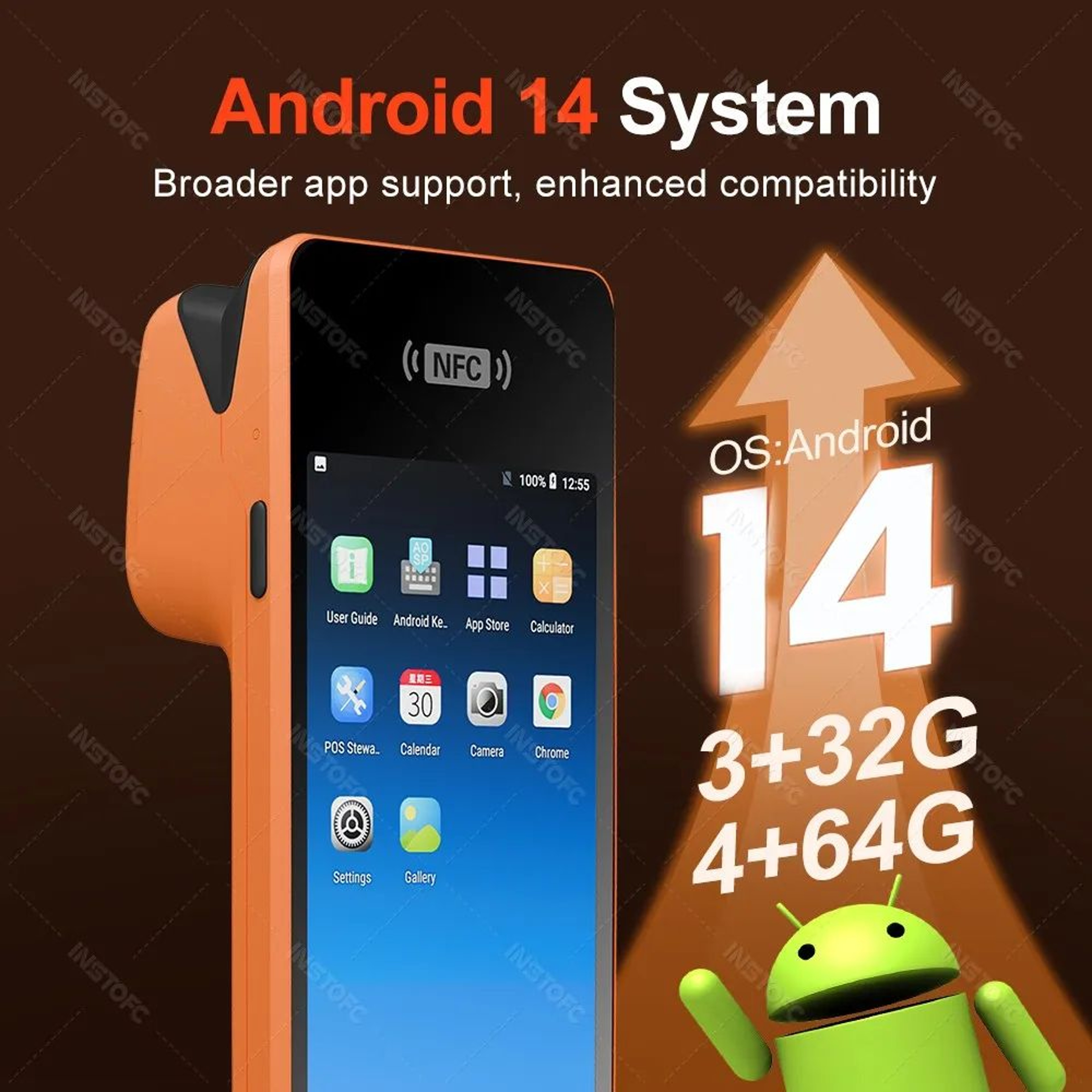 Android 14 Handheld POS Terminal With Receipt Printer 1