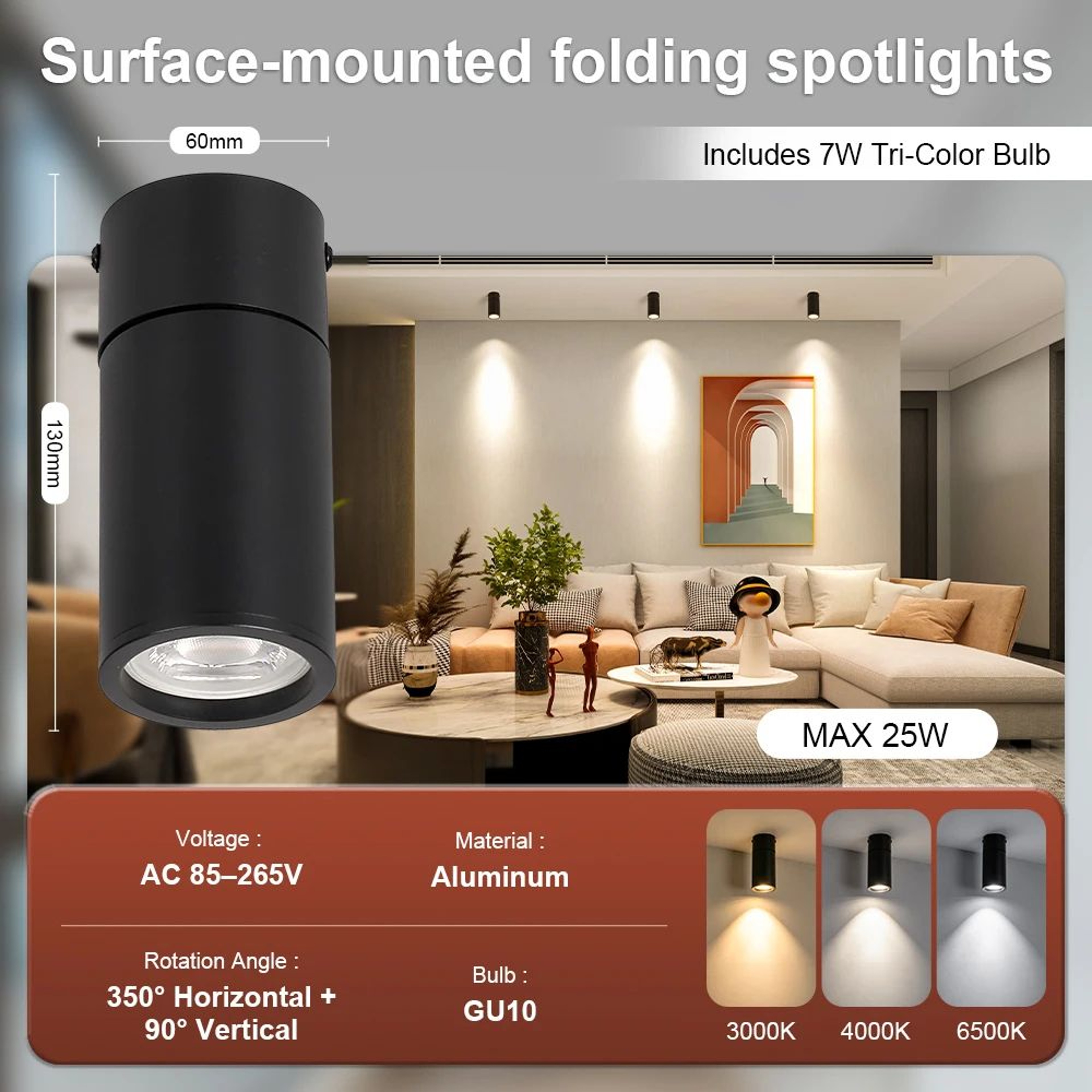Modern Surface Mounted LED Ceiling Spotlight 6