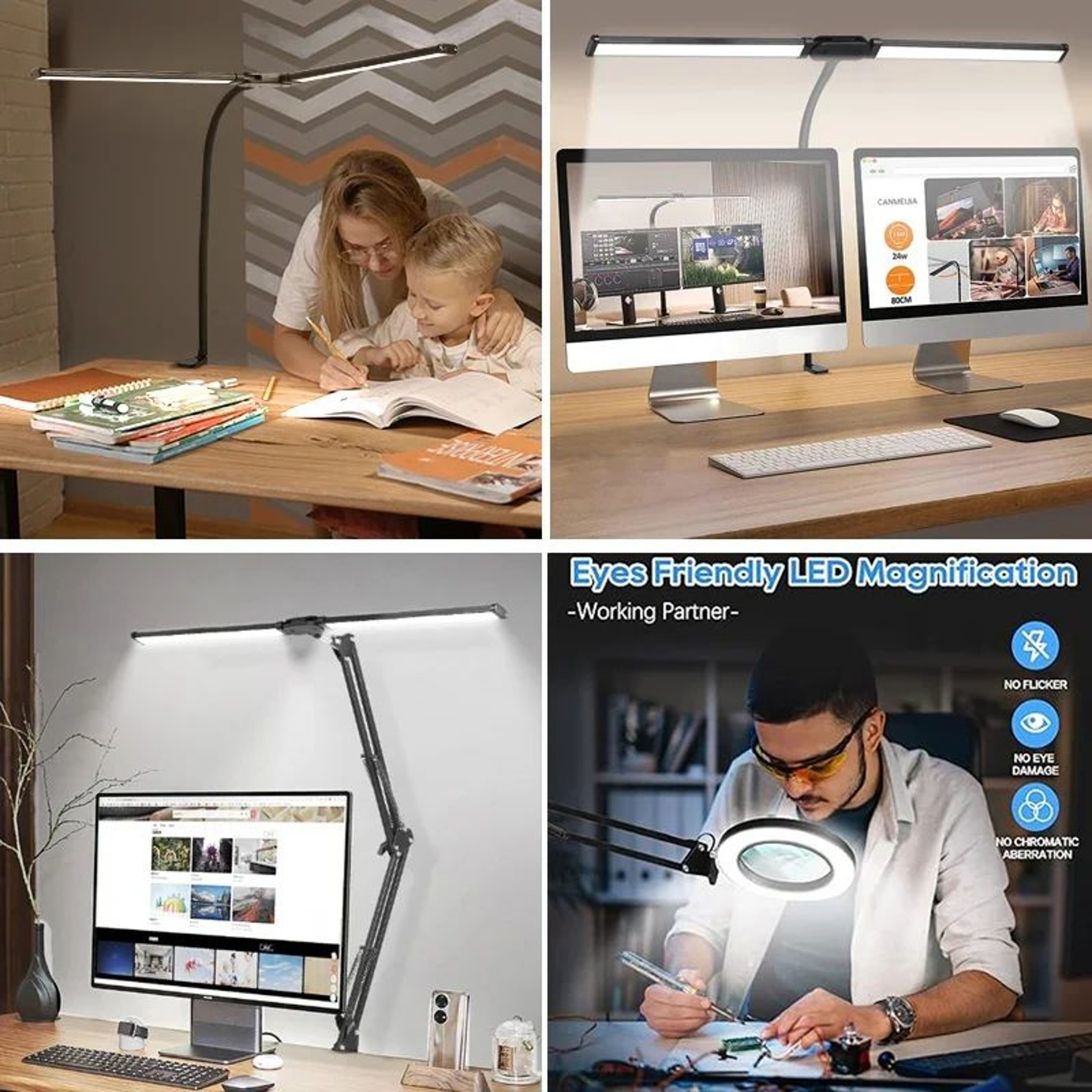Double Head LED Desk Lamp 5