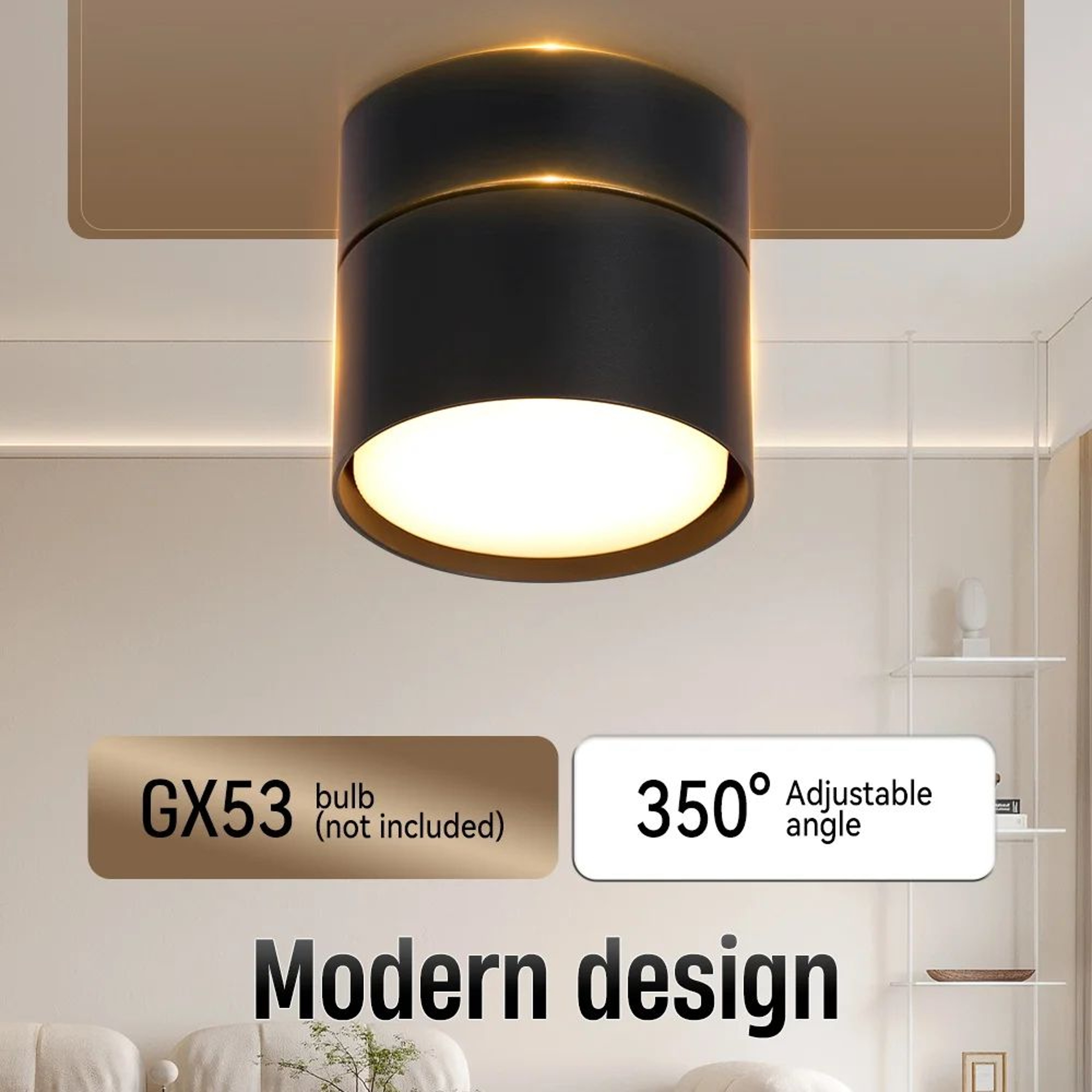 Rotating GX53 LED Ceiling Spotlight 1