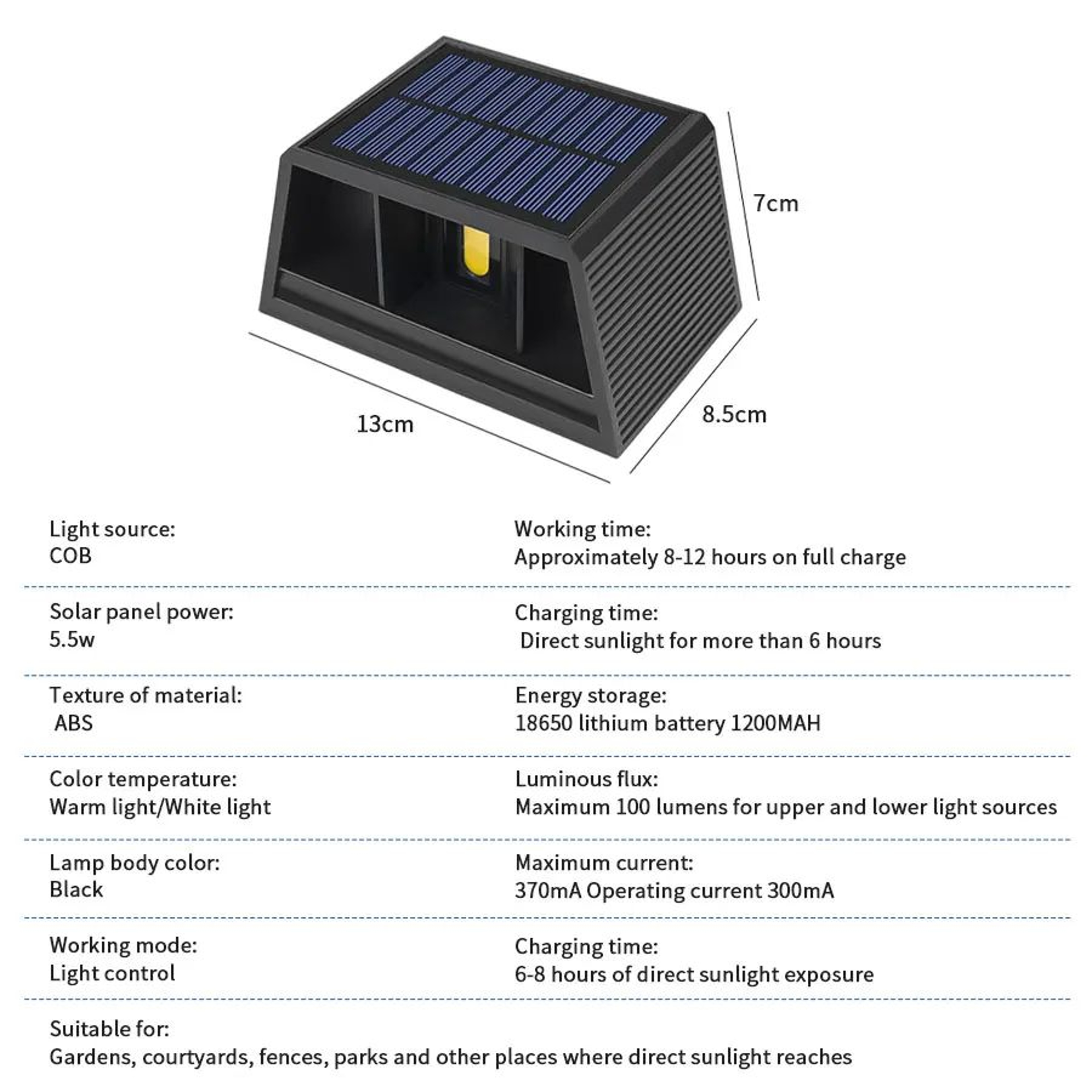 Solar LED Up And Down Wall Light 5