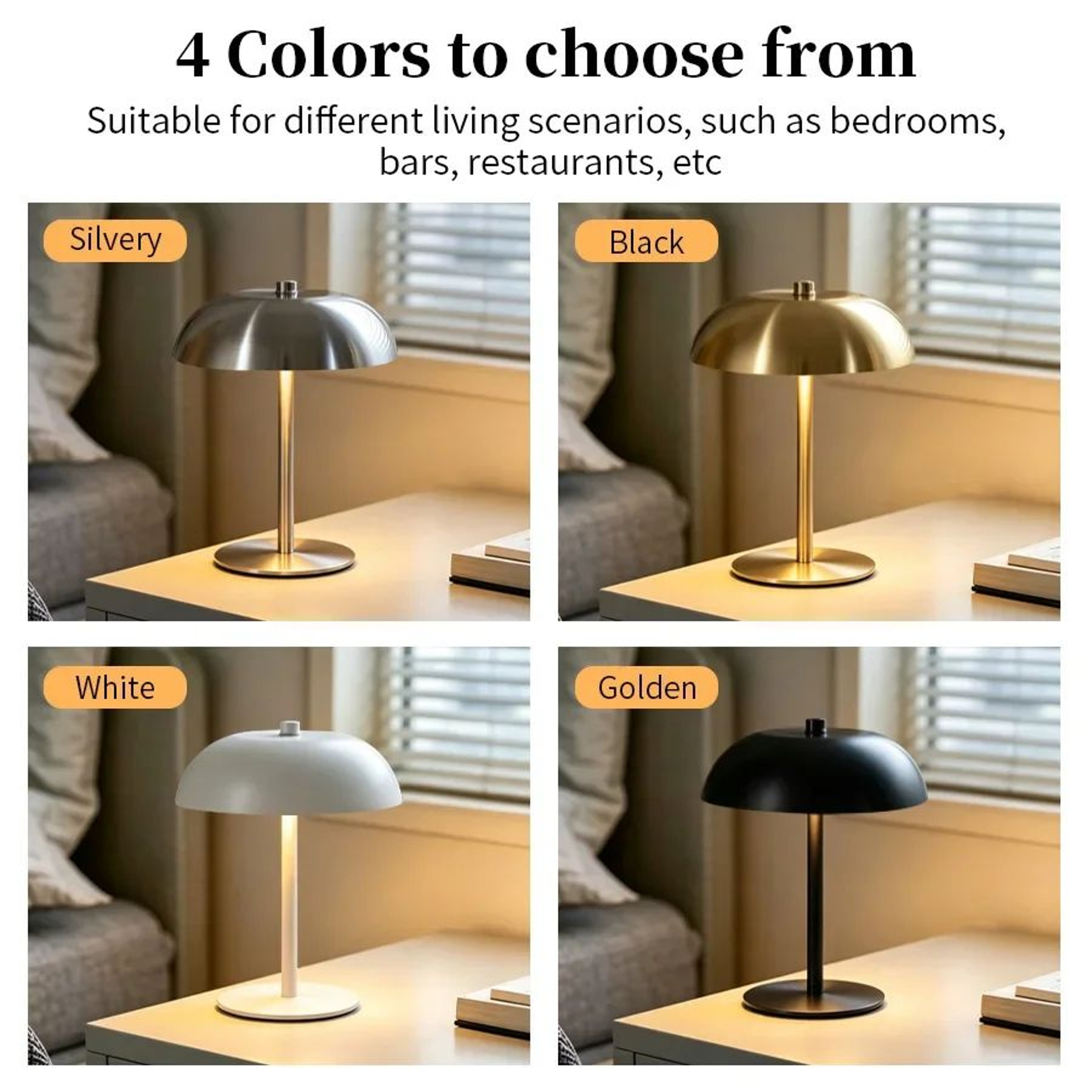 Cordless Dimmable Mushroom Table Lamp 5