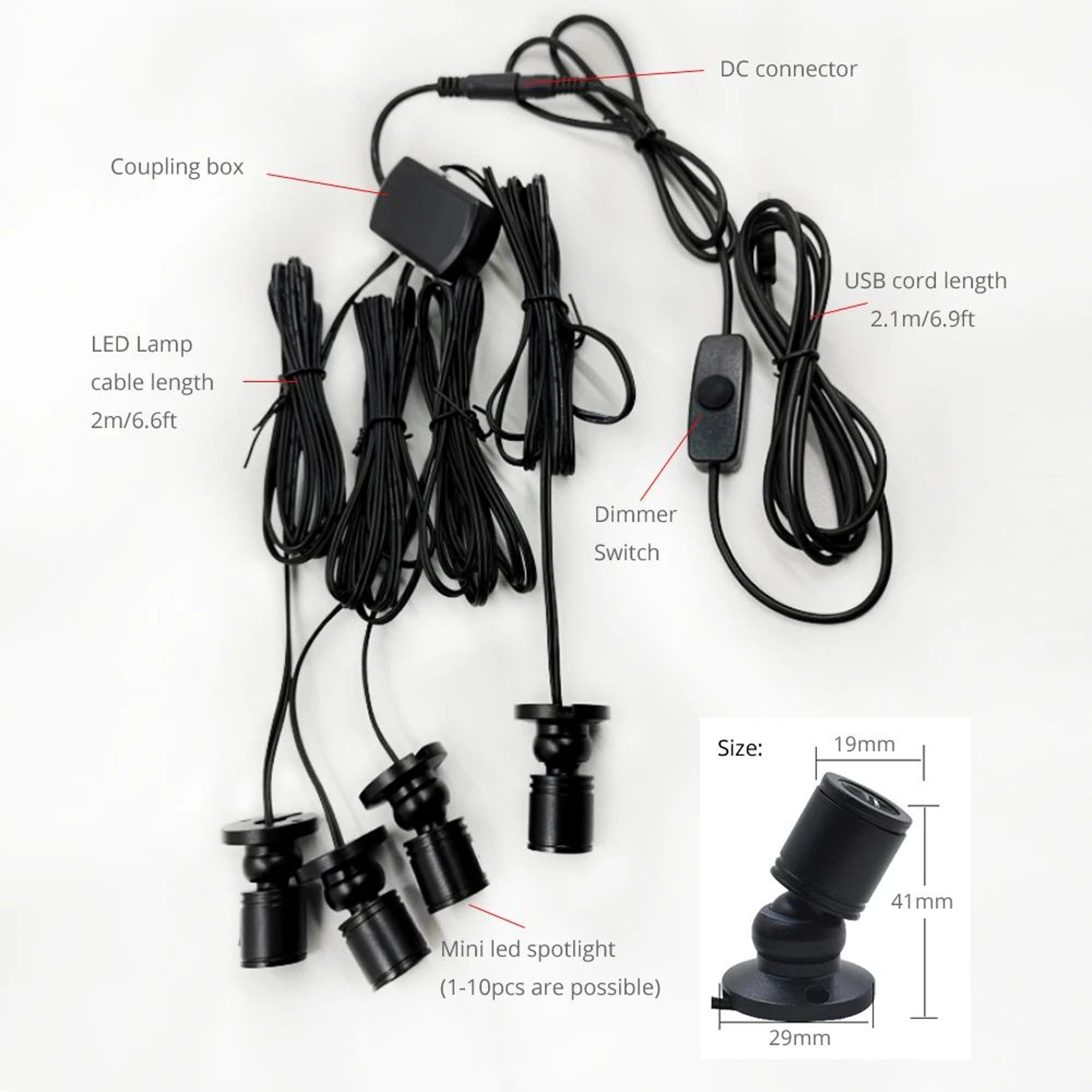 Mini USB Dimmable LED Display Spotlight 1