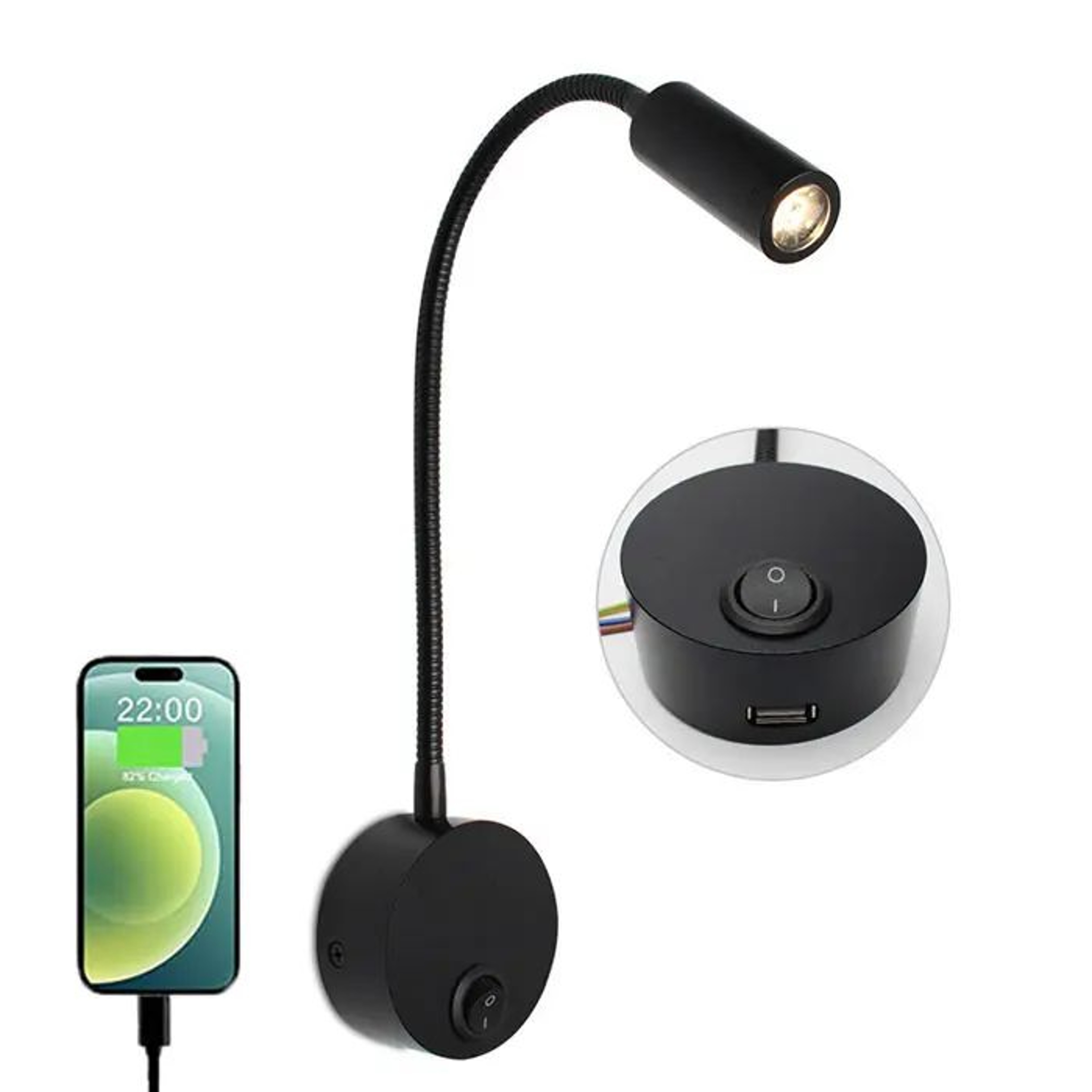 Flexible Gooseneck LED Reading Wall Lamp 7