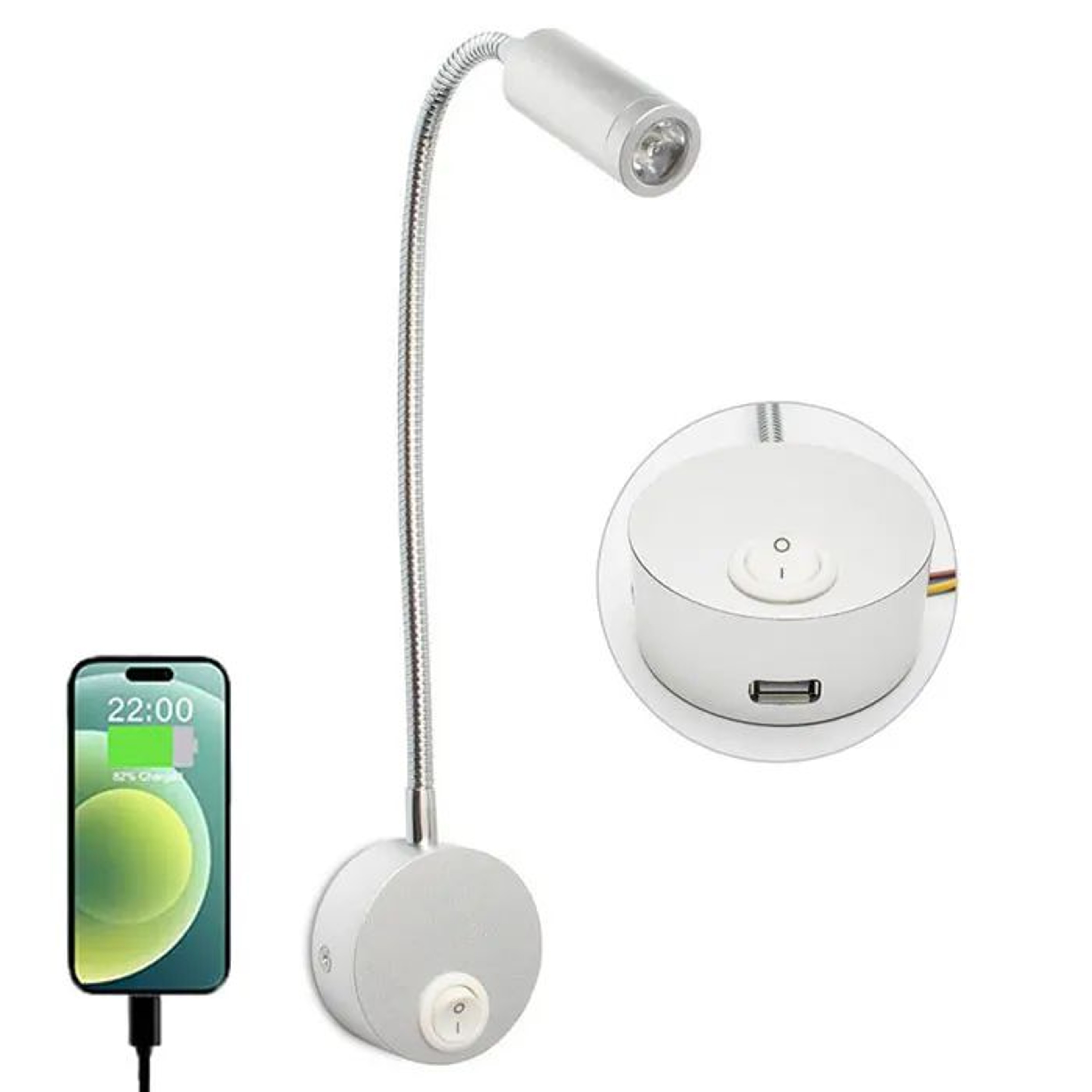 Flexible Gooseneck LED Reading Wall Lamp 11