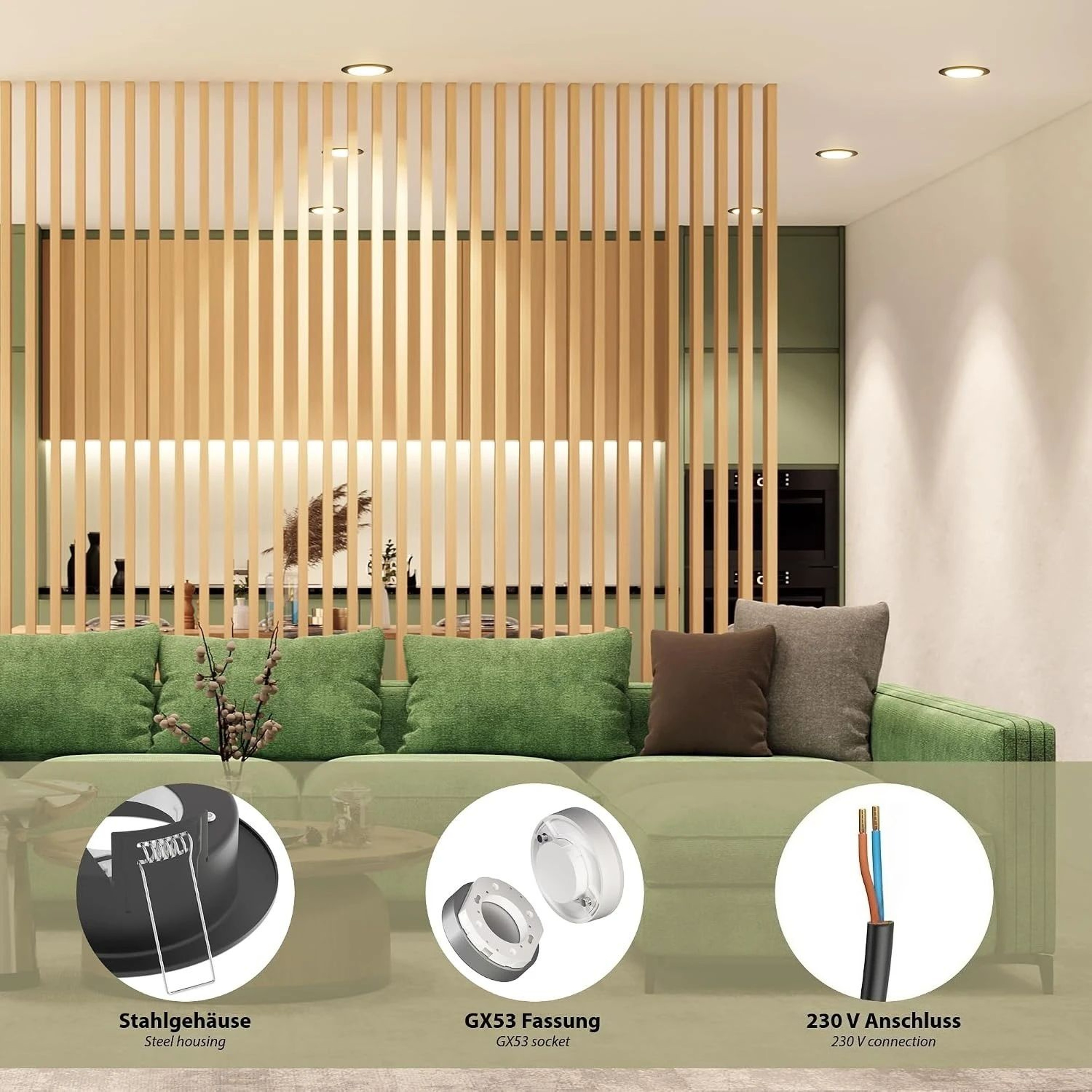Black GX53 Recessed Ceiling Light Frame 5
