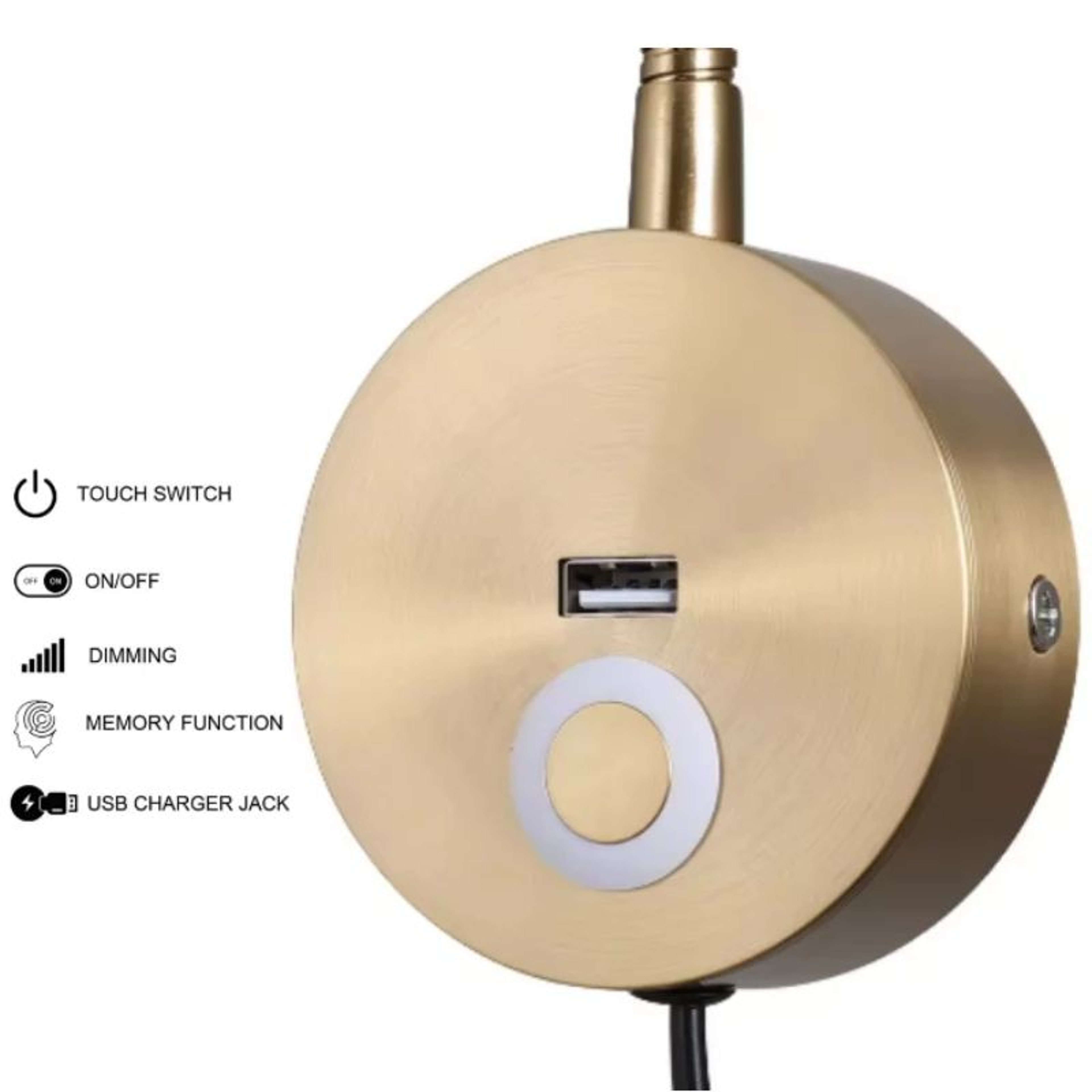 Gold Gooseneck LED Reading Wall Lamp 3