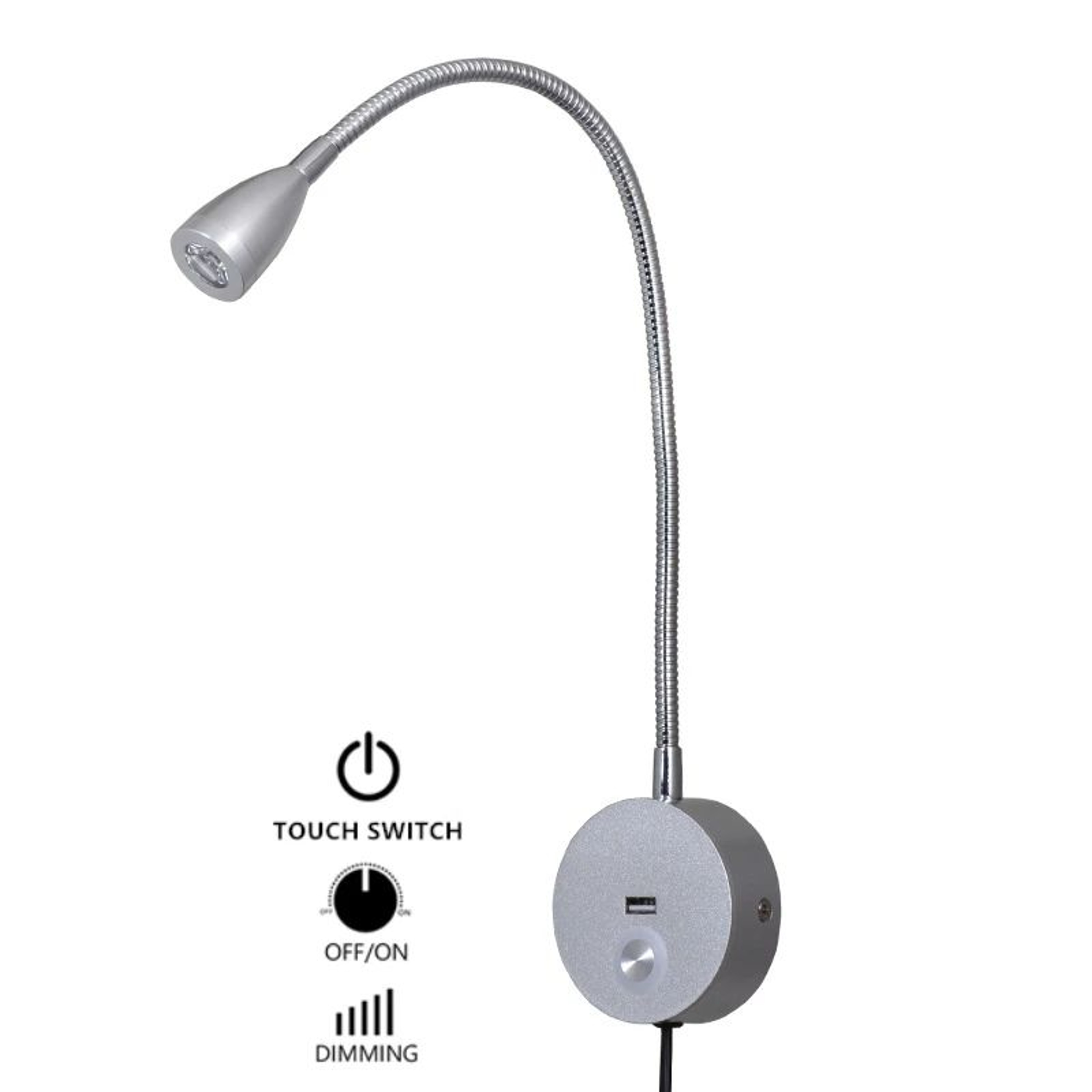 Gold Gooseneck LED Reading Wall Lamp 6