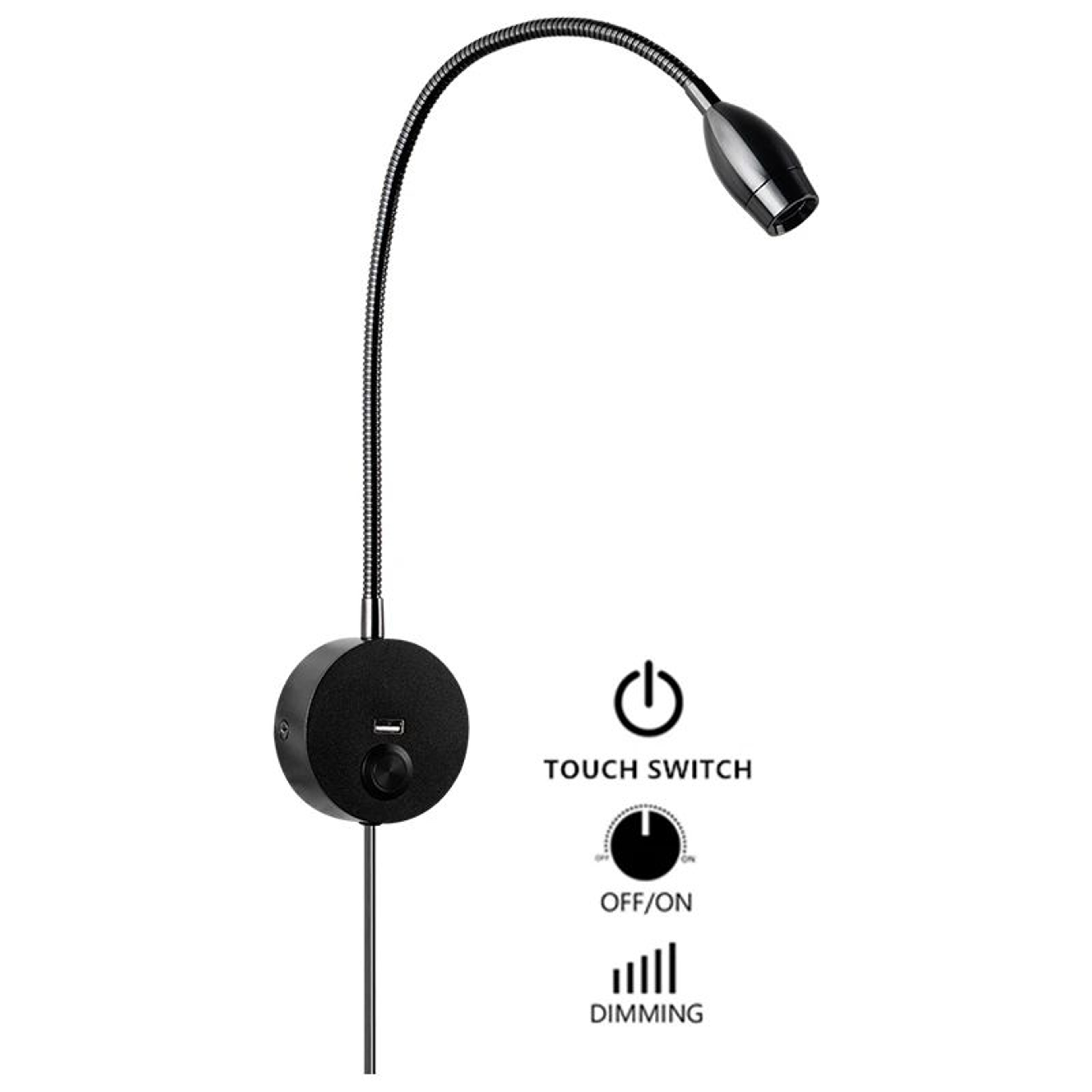 Gold Gooseneck LED Reading Wall Lamp 12