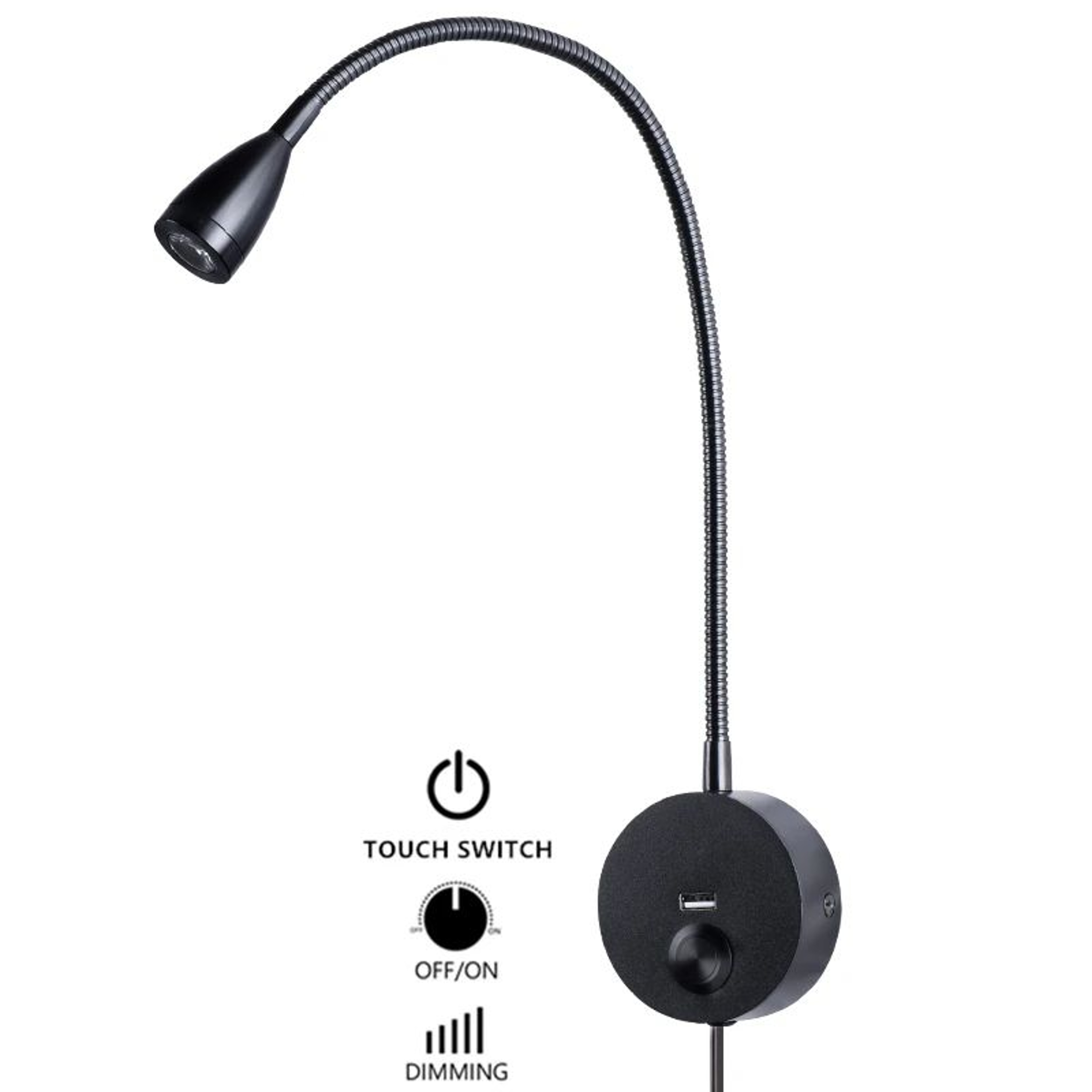 Gold Gooseneck LED Reading Wall Lamp 10
