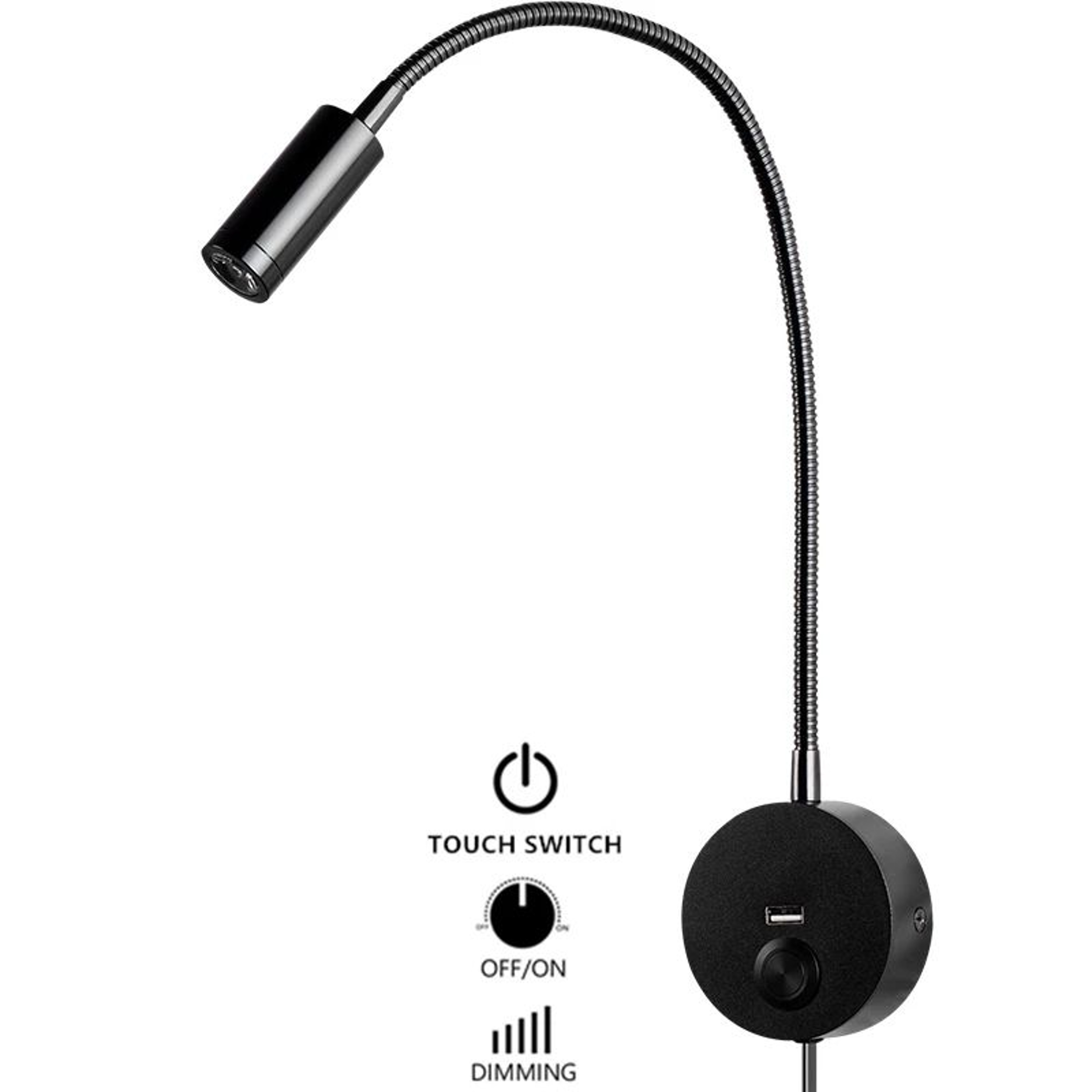 Gold Gooseneck LED Reading Wall Lamp 11