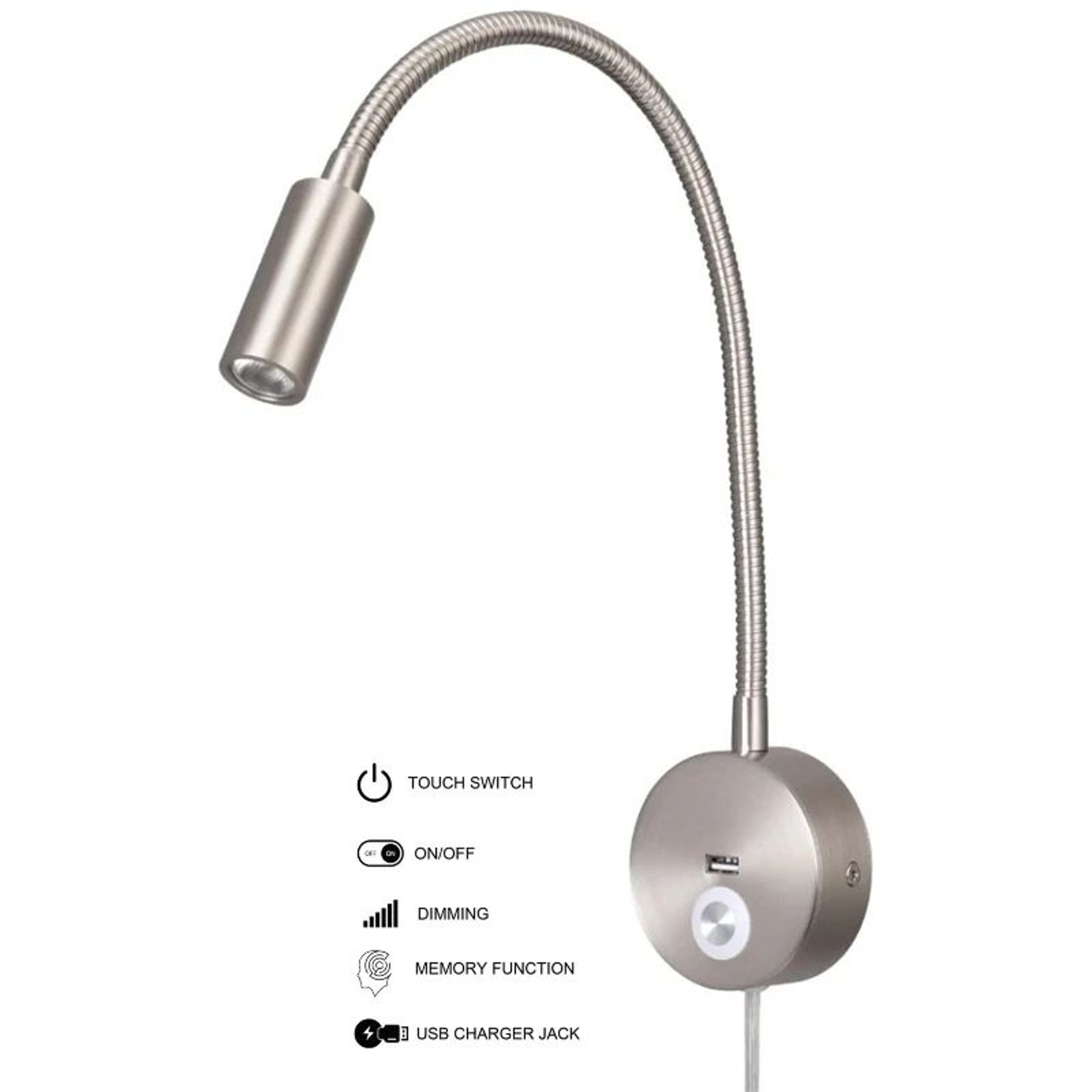 Gold Gooseneck LED Reading Wall Lamp 17