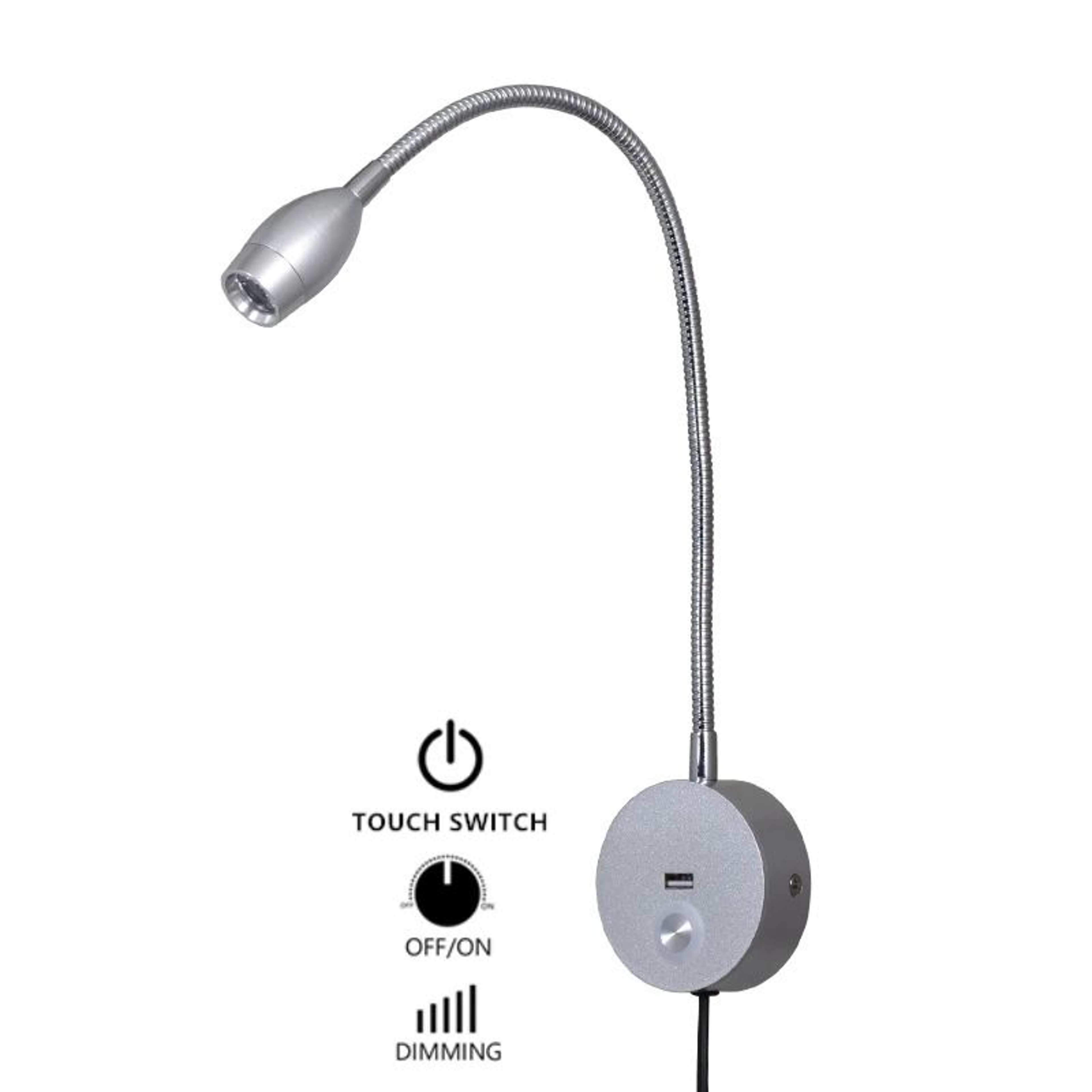 Gold Gooseneck LED Reading Wall Lamp 8