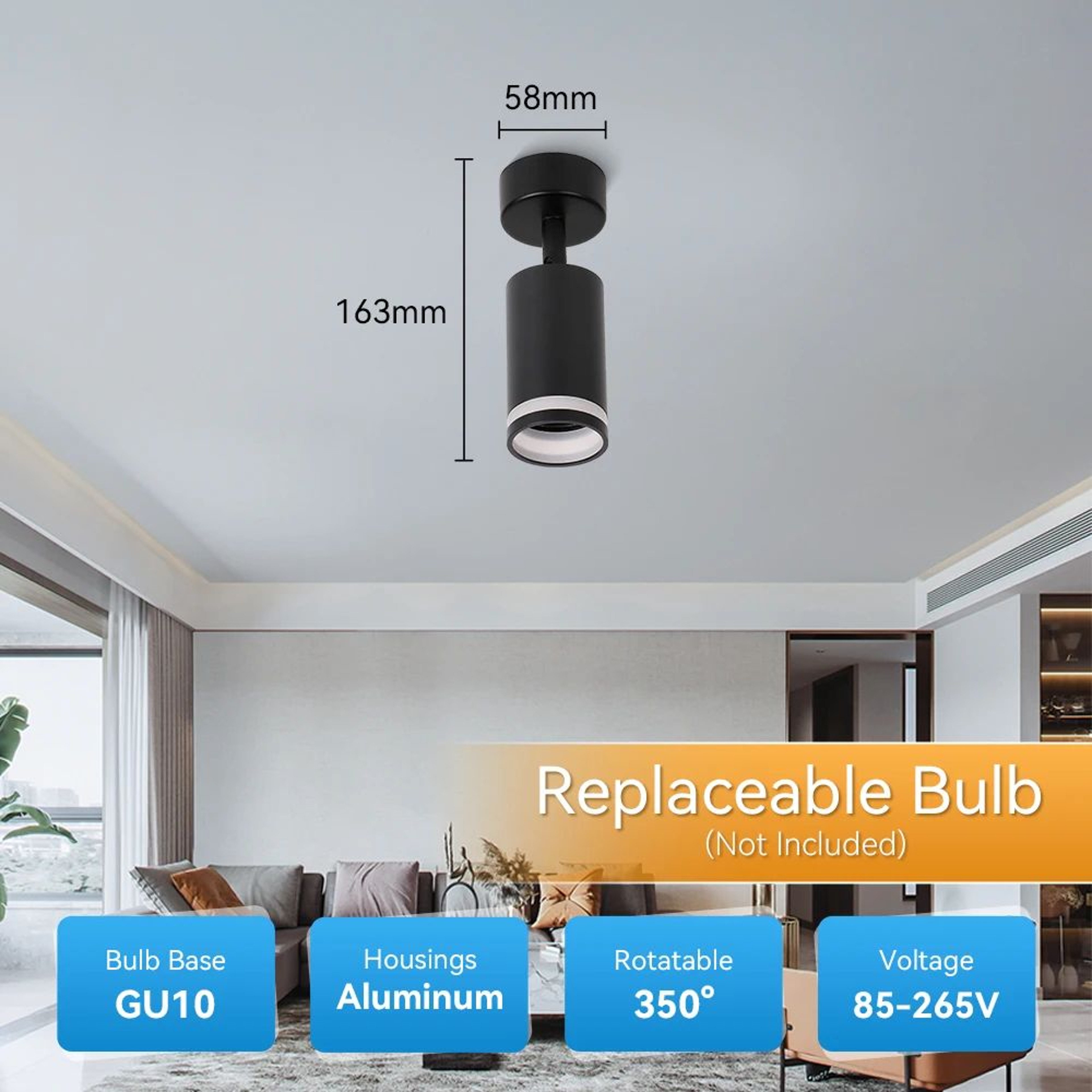 Modern GU10 Ceiling Spotlight Fixture 11