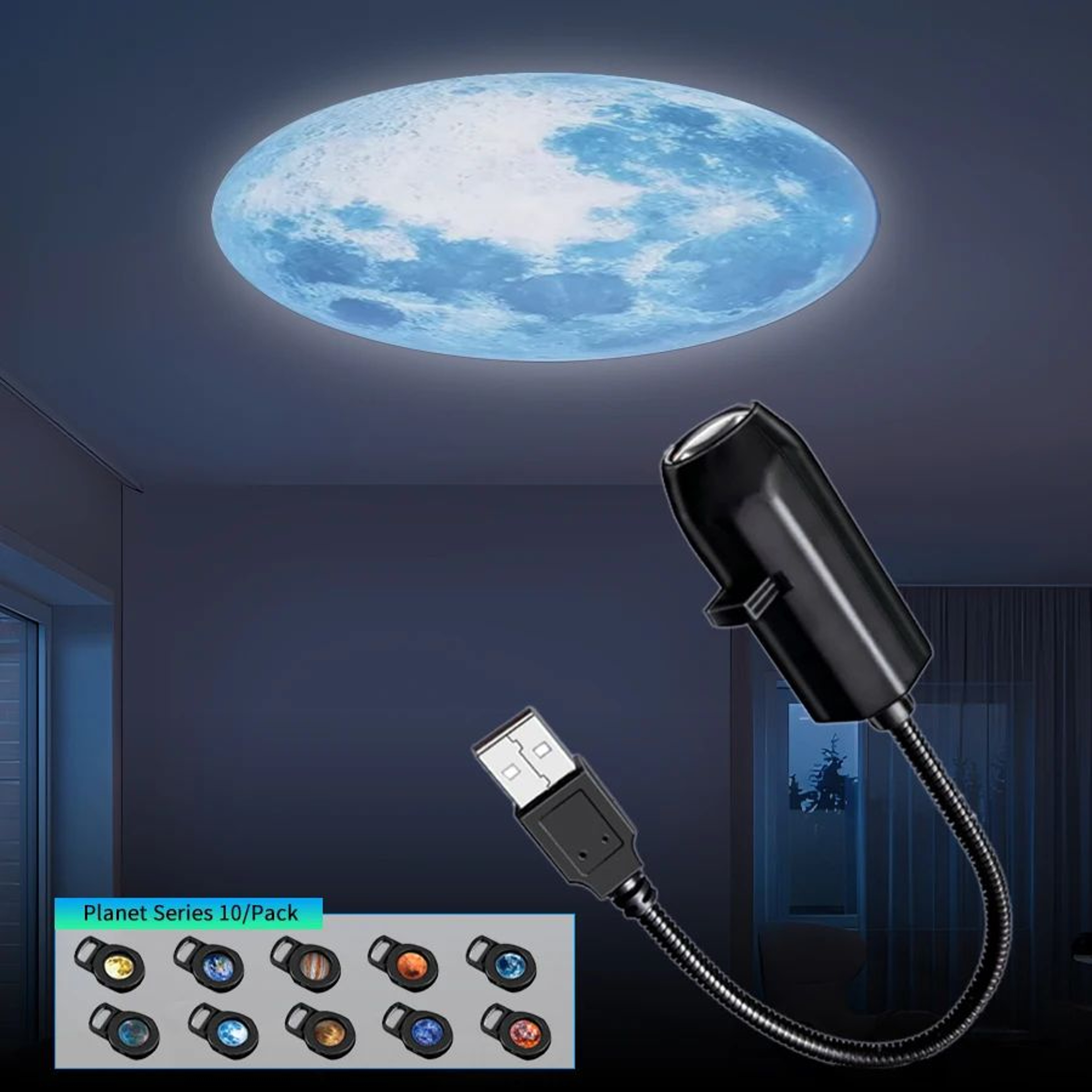 360 Degree USB Planet Projection Night Light 8
