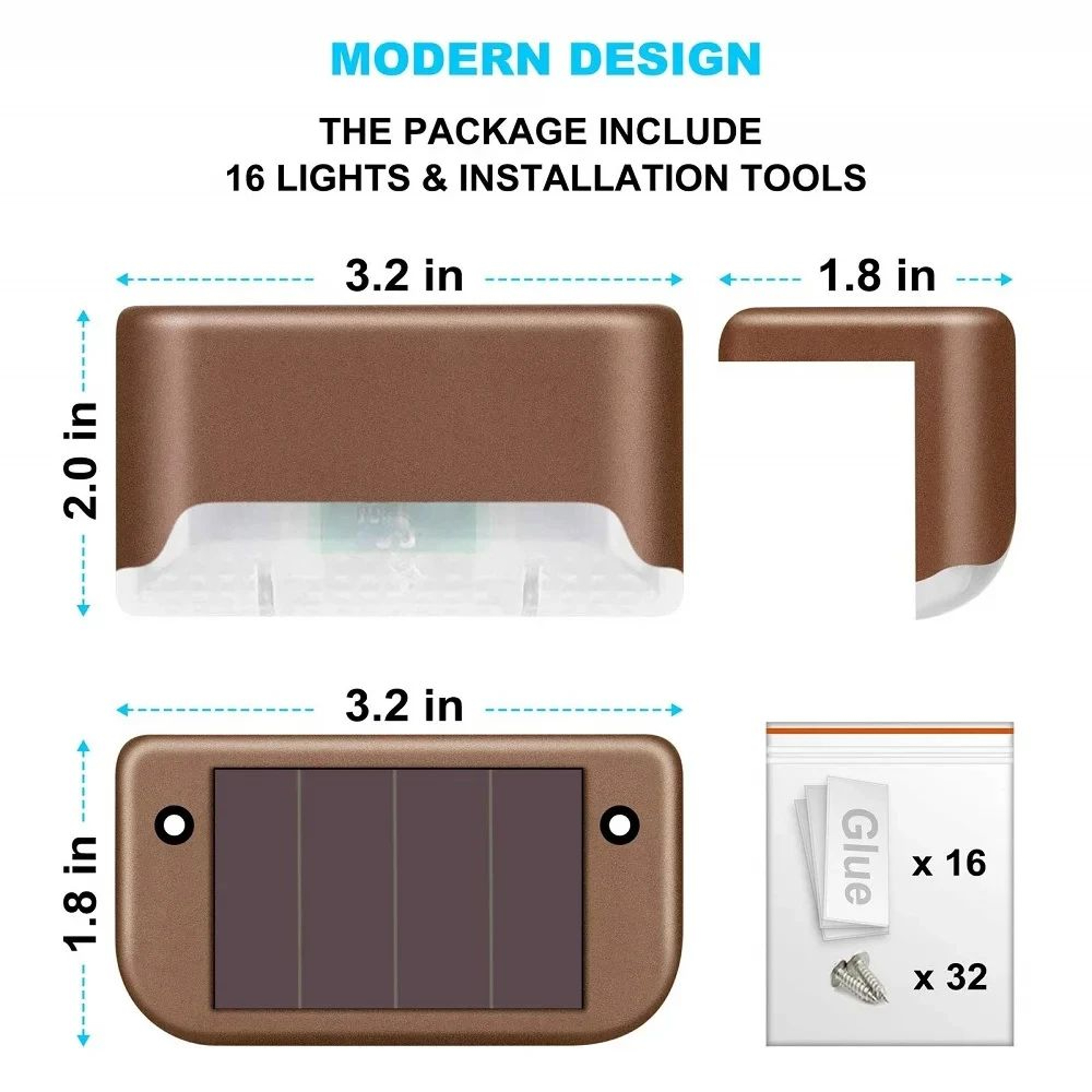 Waterproof Solar LED Deck And Step Lights 4