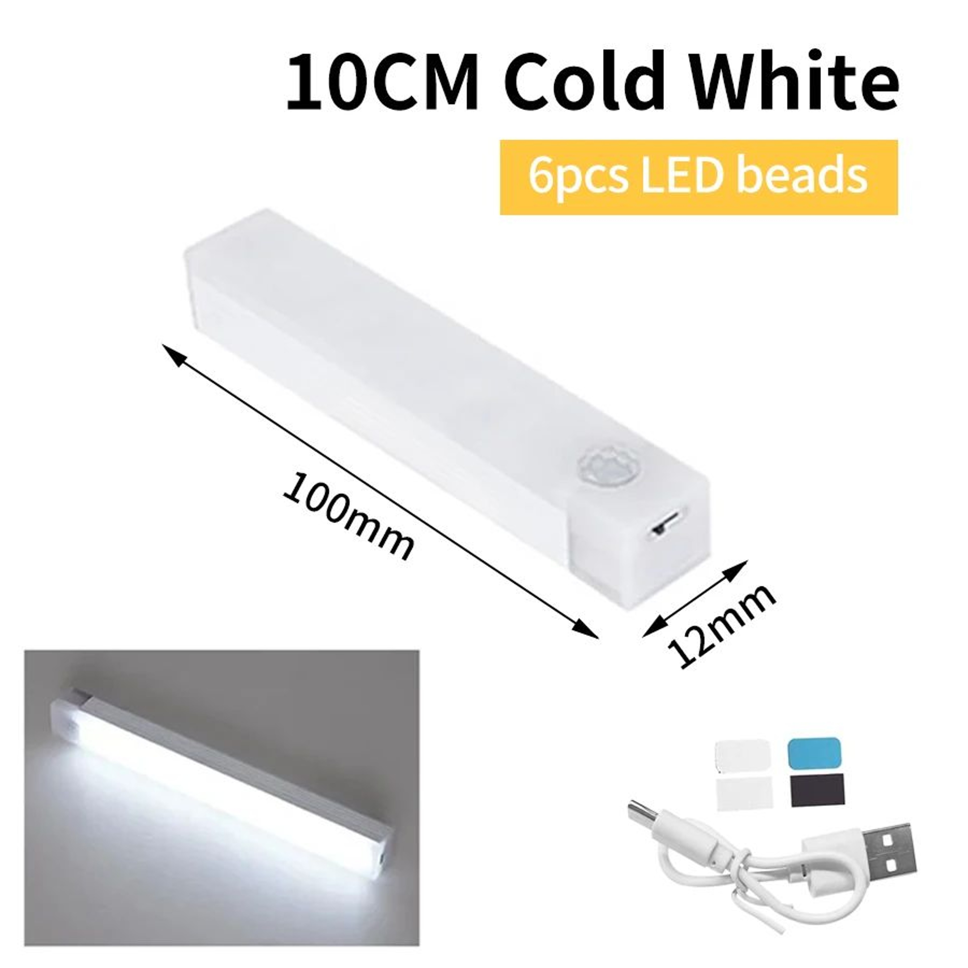 USB Rechargeable Motion Activated LED Light Bar 6