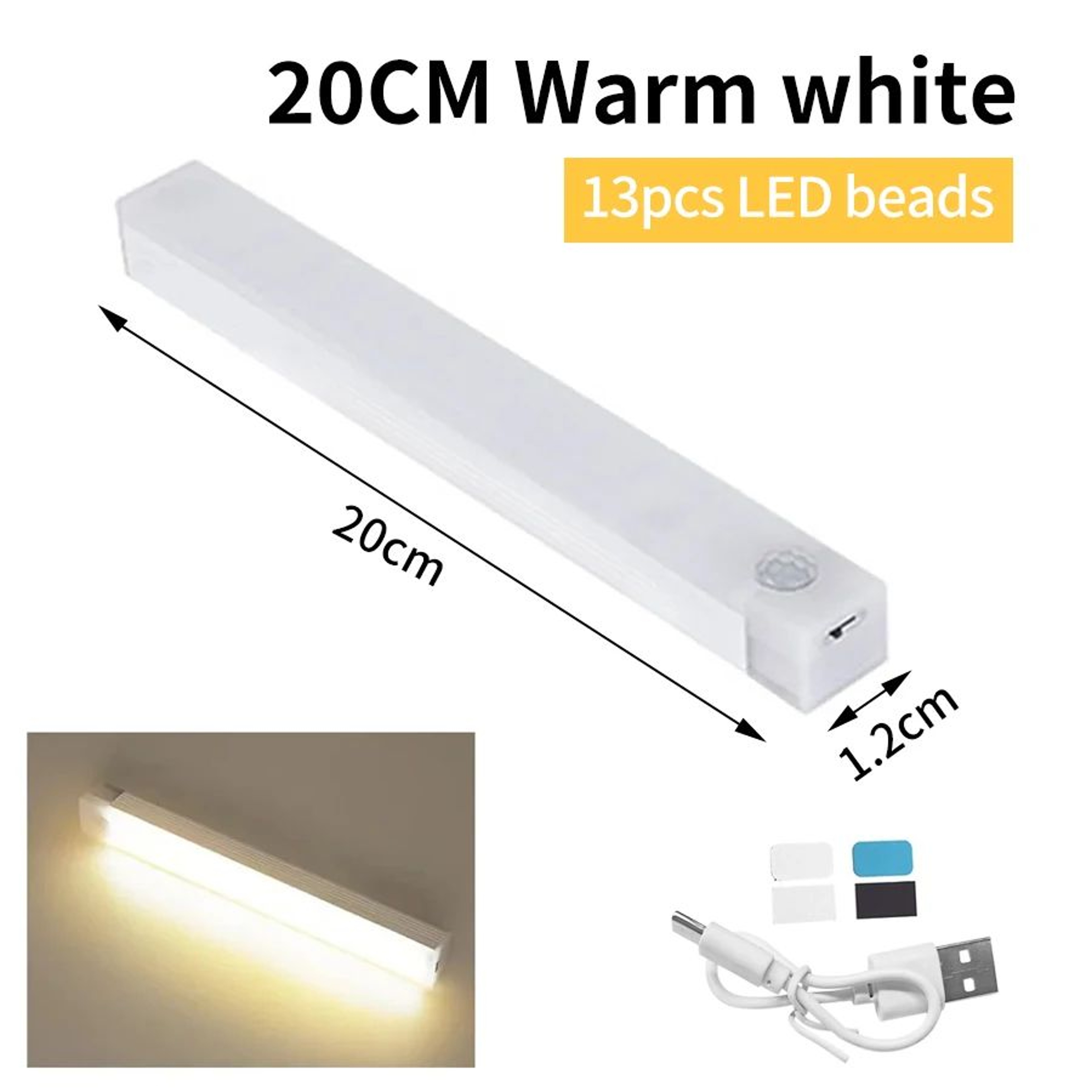 USB Rechargeable Motion Activated LED Light Bar 9