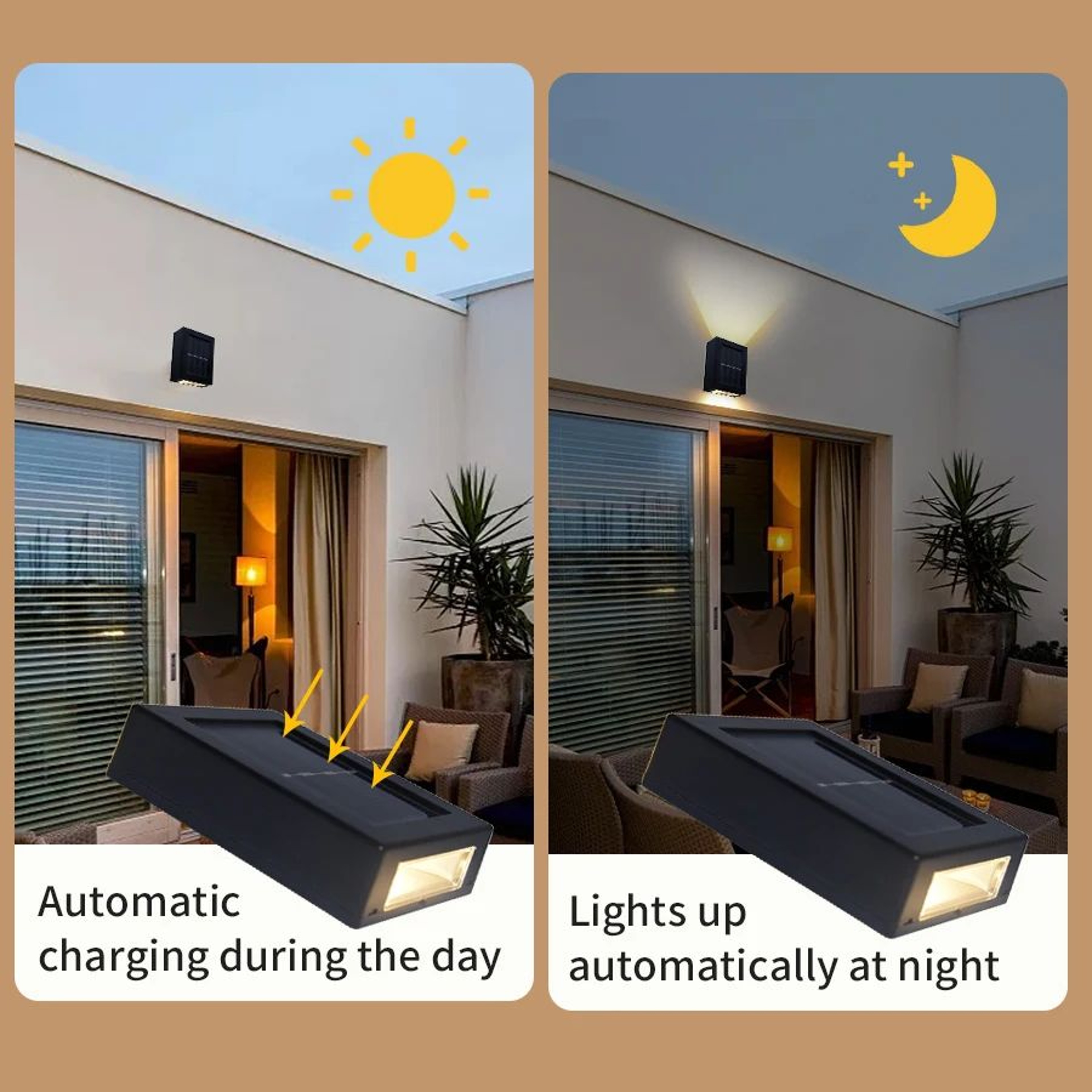 Waterproof Solar Up Down Exterior Wall Spotlight 4