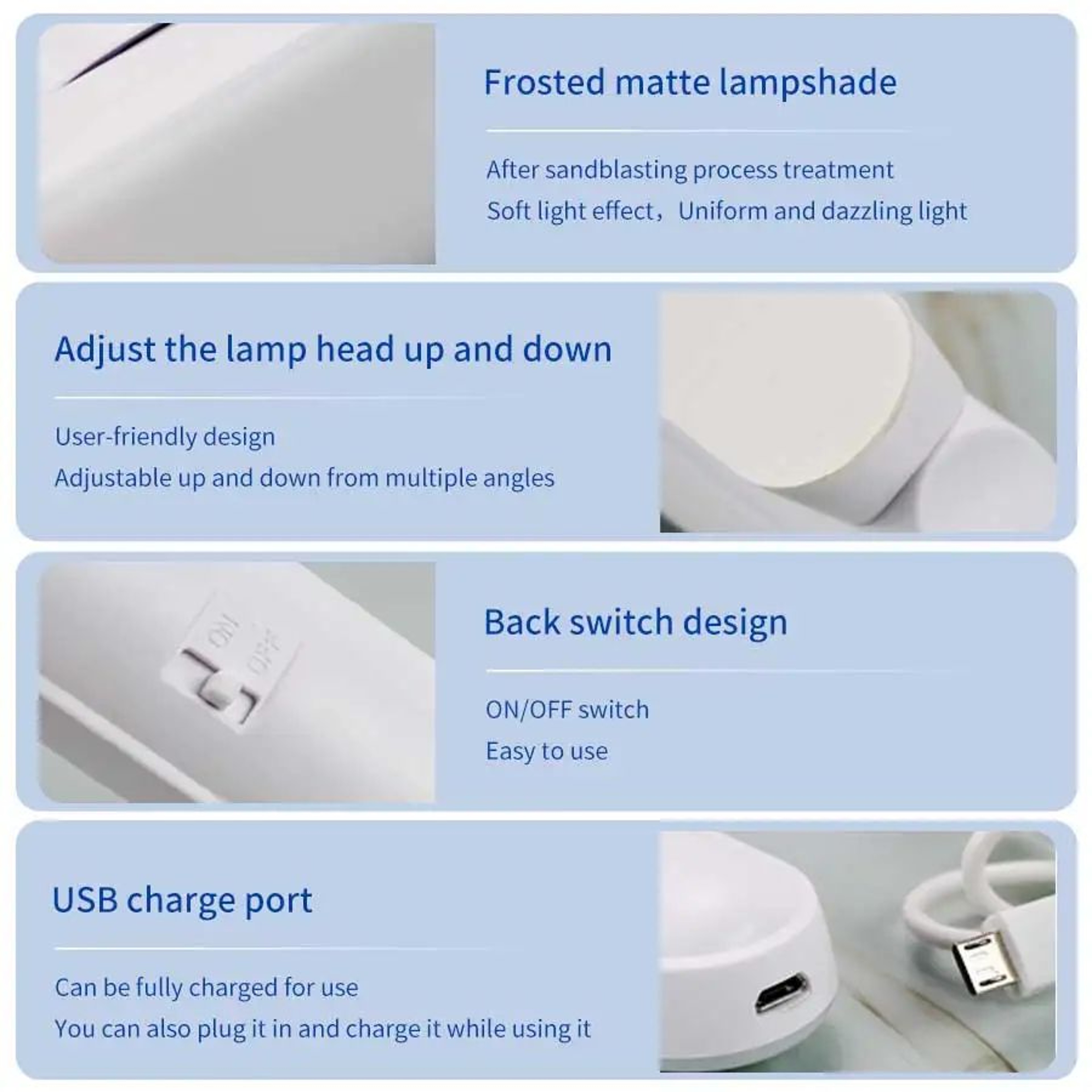 Magnetic USB Rechargeable 3 Color LED Light 4