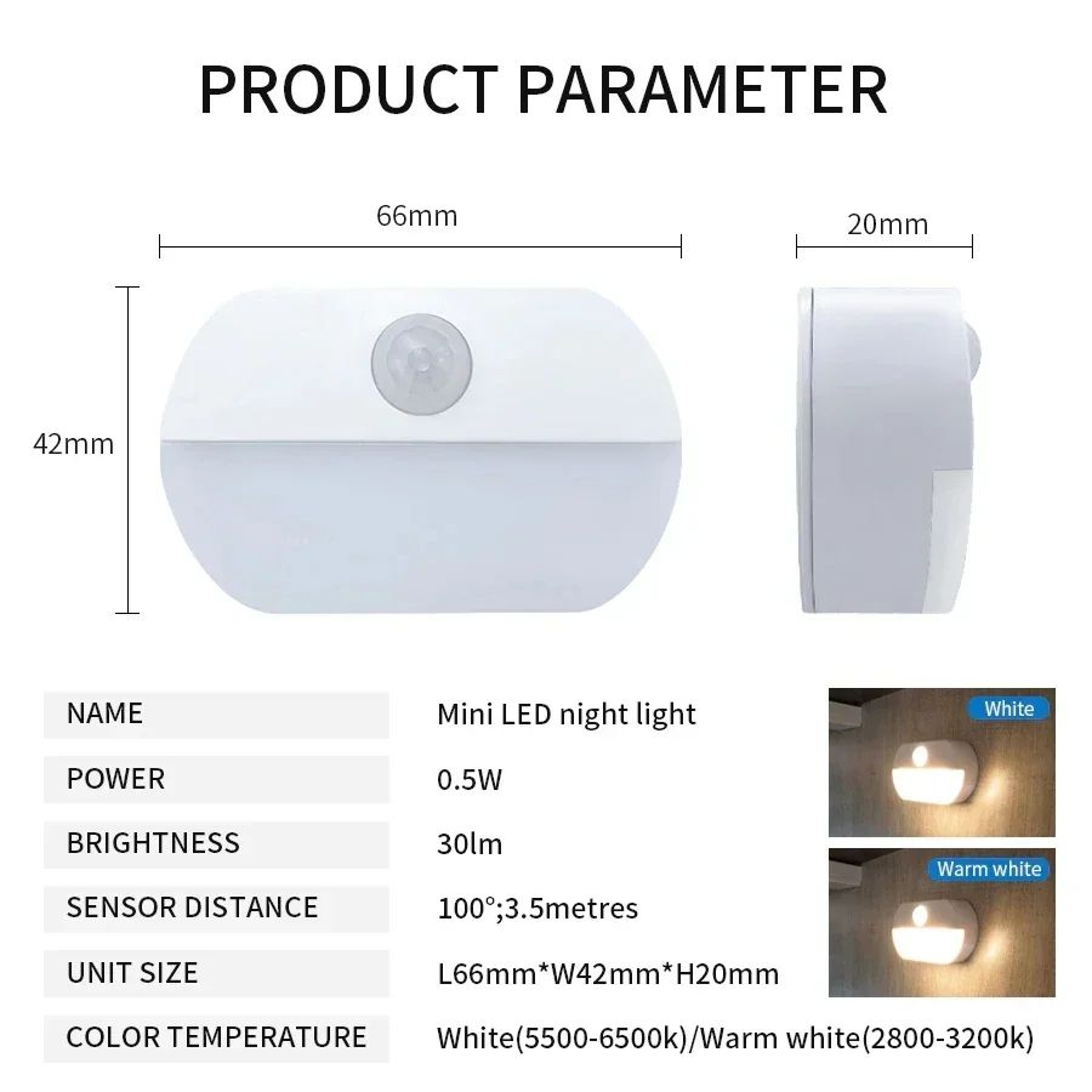 Wireless USB Rechargeable Motion Sensor Night Light 1