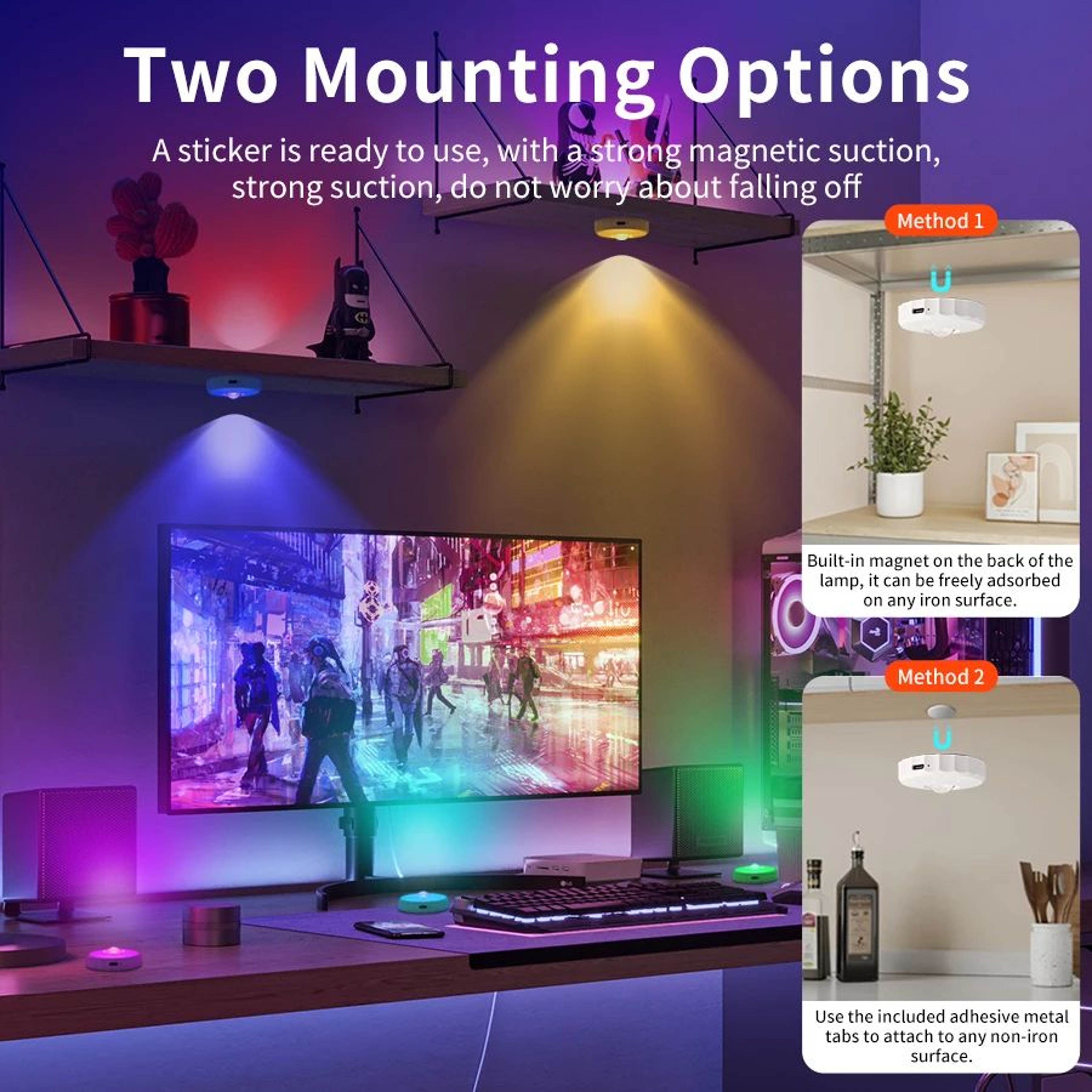 RGB Magnetic Rechargeable LED Display Spotlight 4