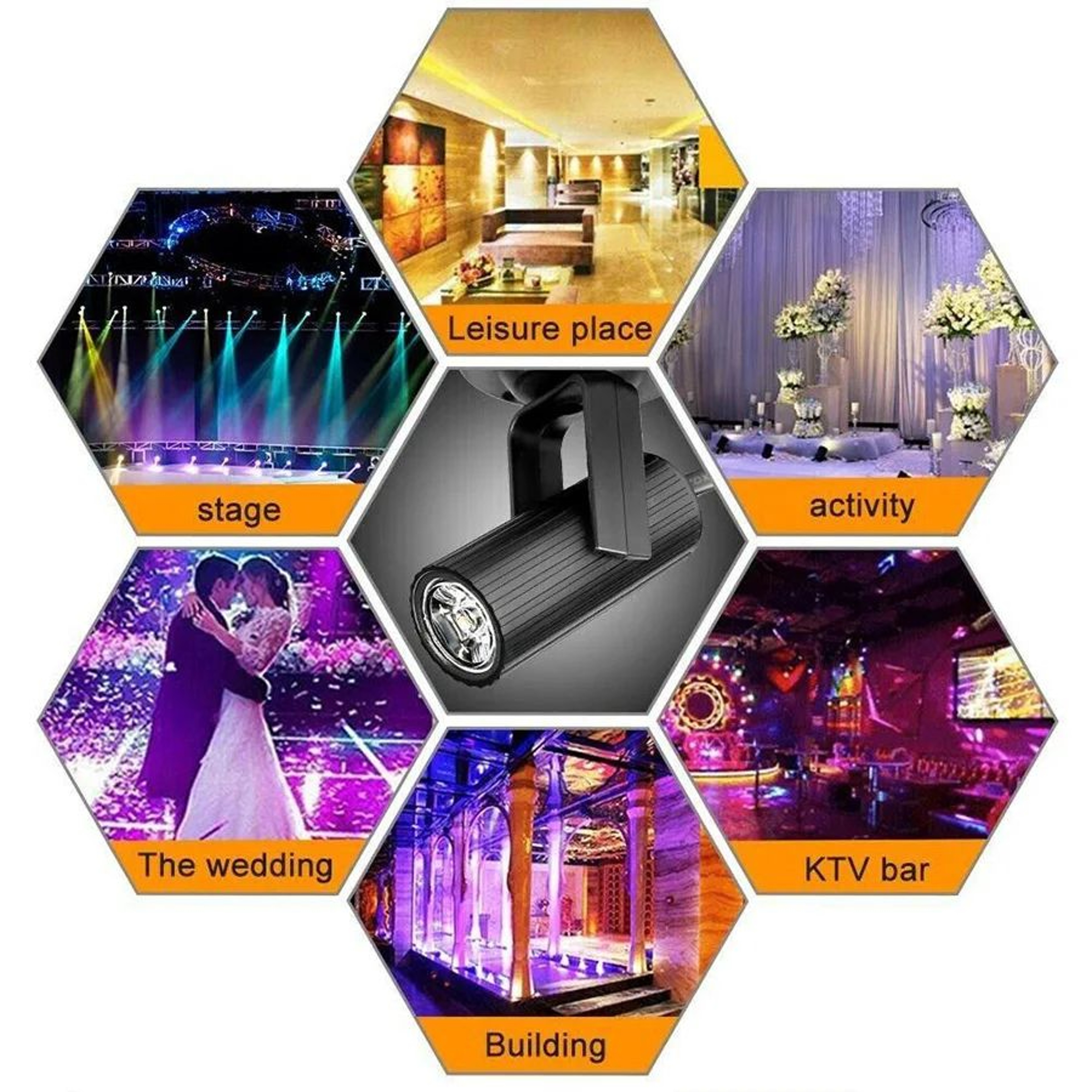 1W RGB LED Disco Spotlight For Party And Commercial Lighting 5