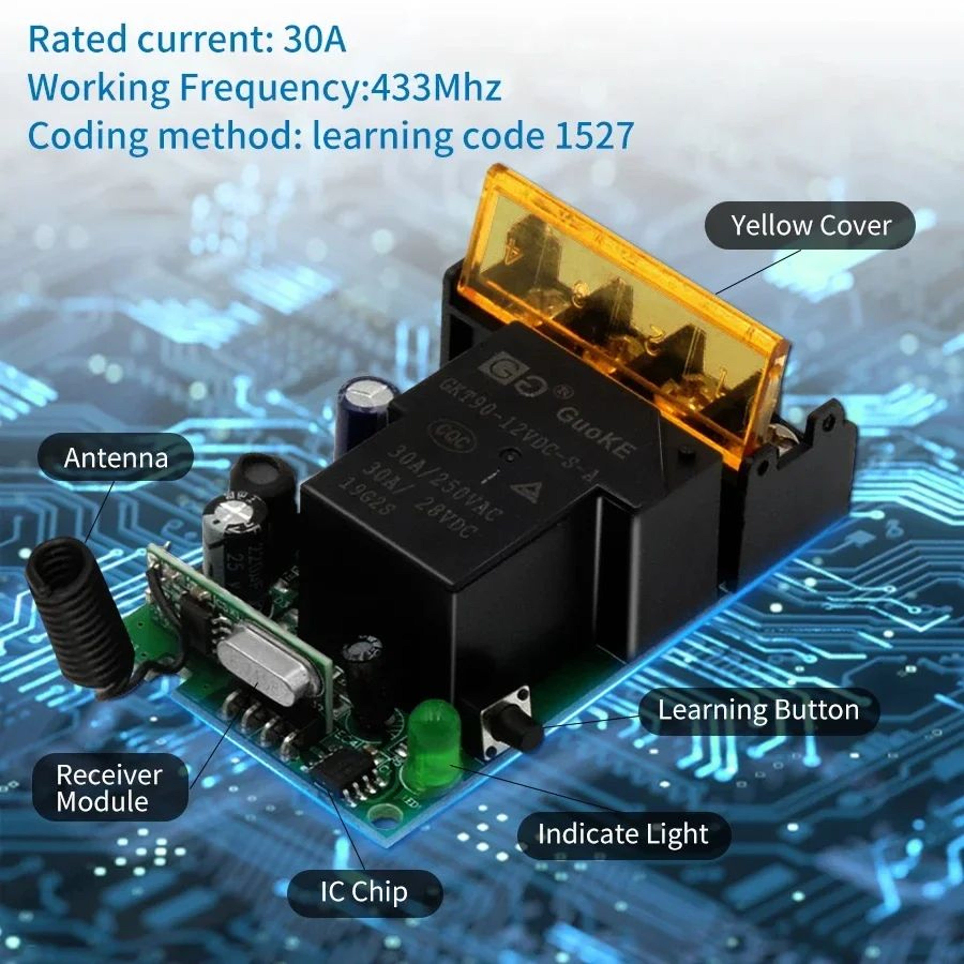 30A Wireless RF Remote Control Smart Relay Switch 5