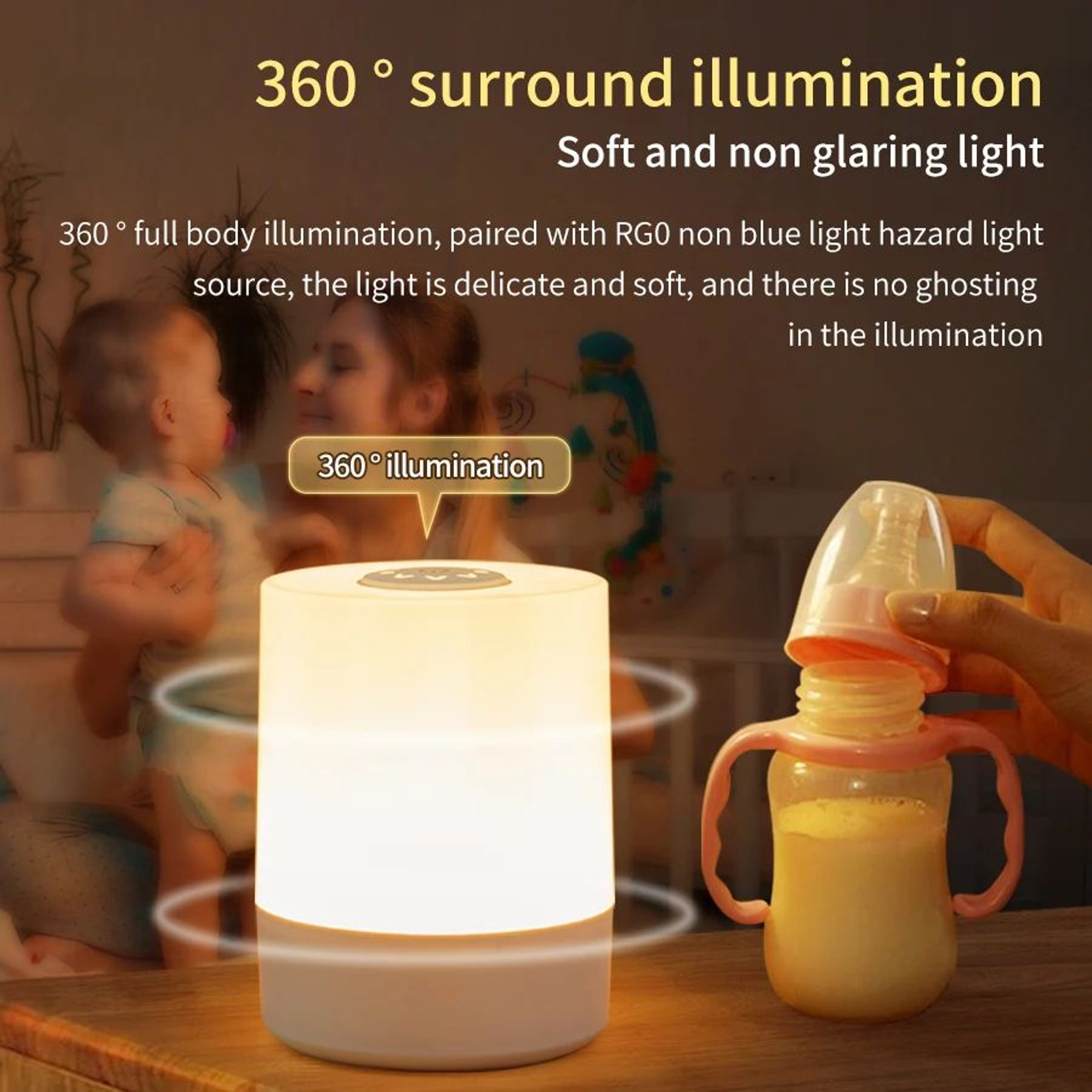 3 Color Rechargeable Touch LED Bedside Lamp With Remote 4