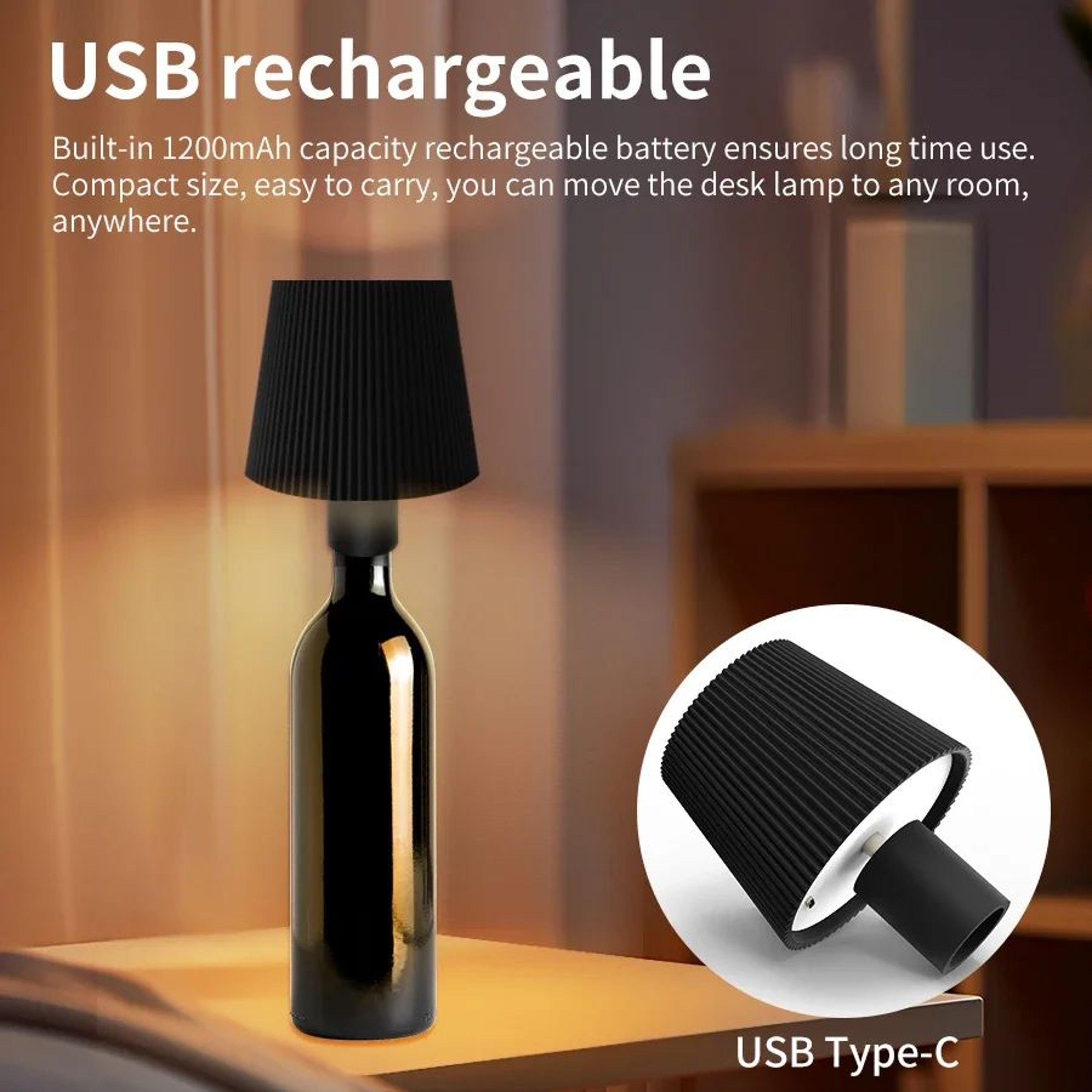 Rechargeable LED Wine Bottle Table Lamp 4