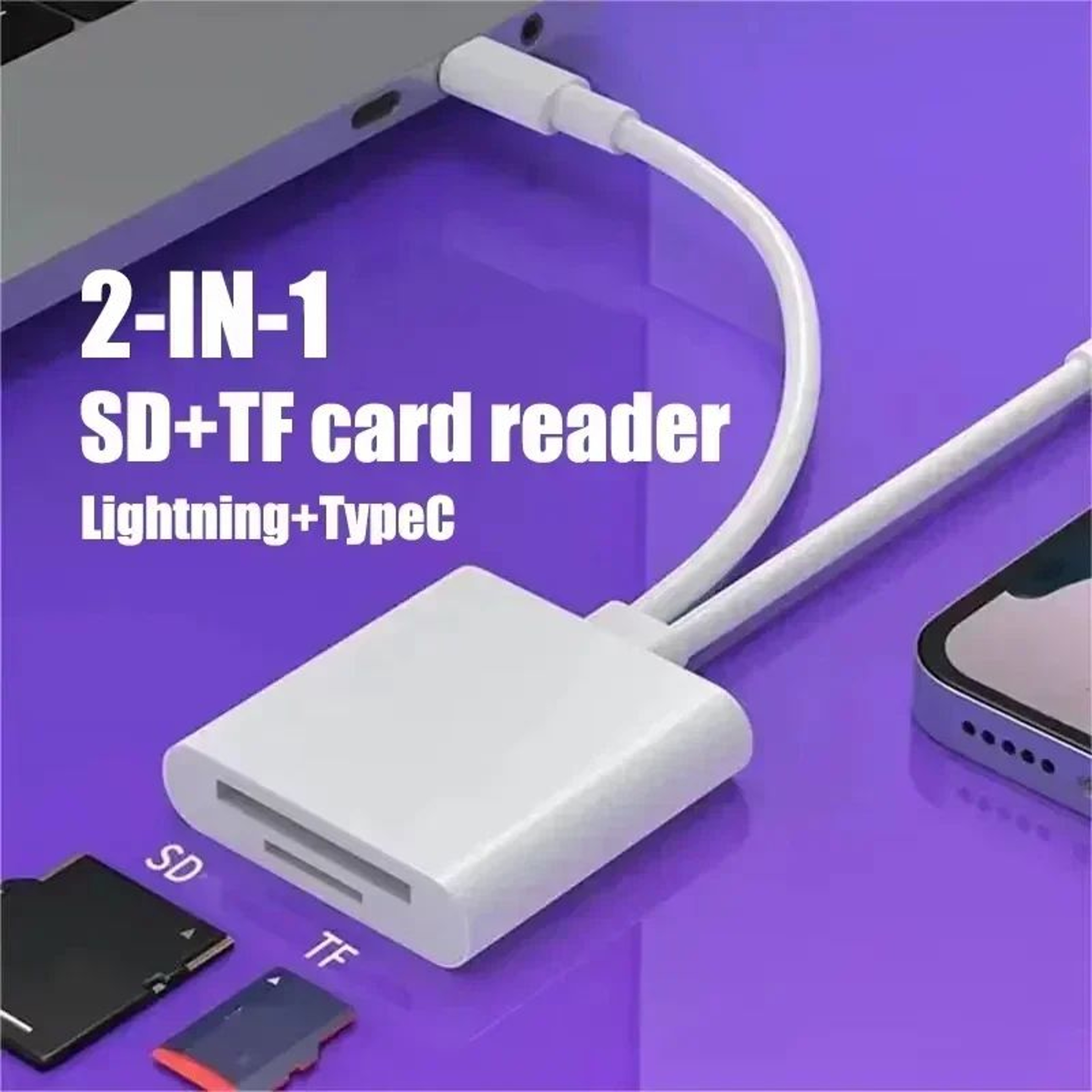 2 In 1 Type C And IOS SD TF Memory Card Reader 1
