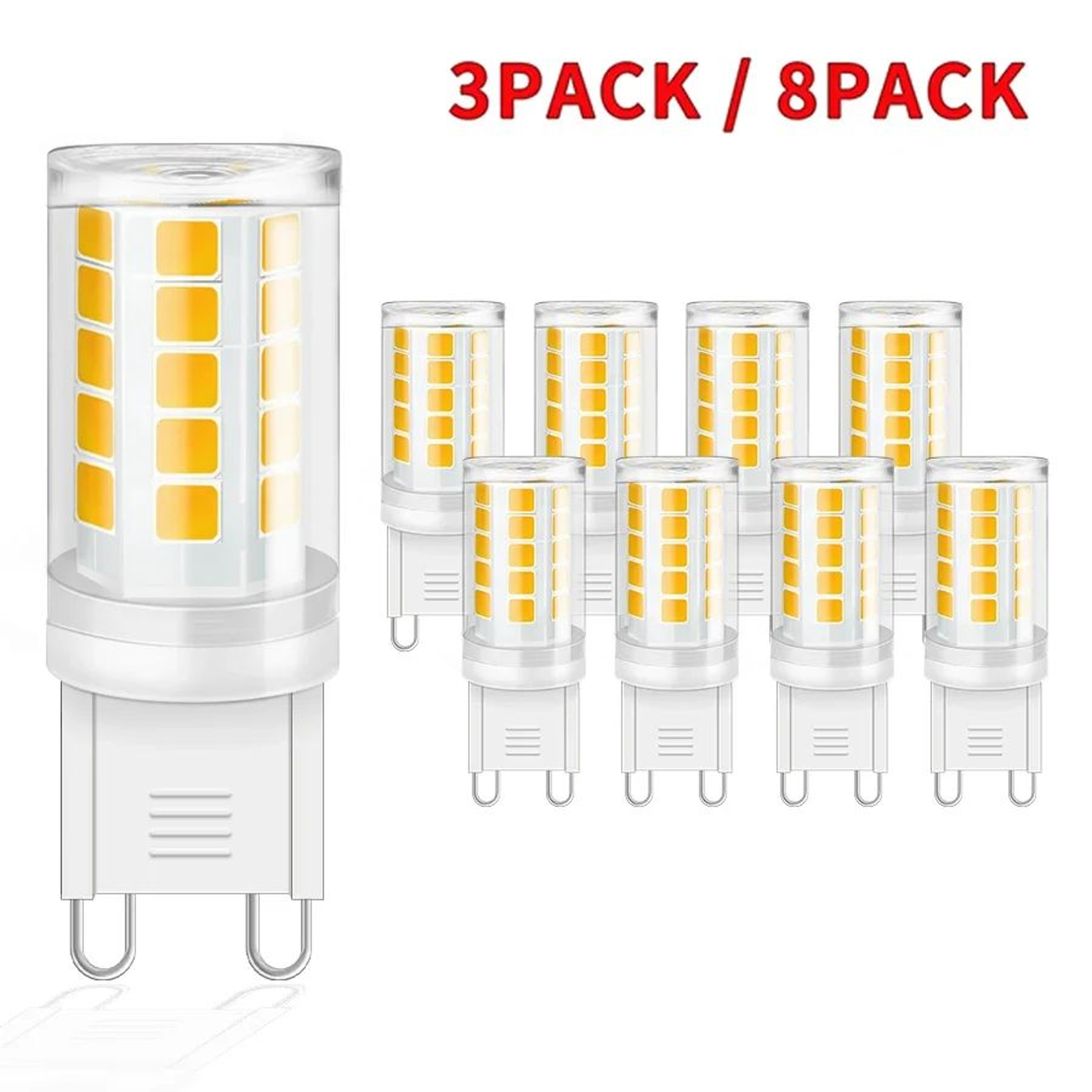 3W G9 LED Light Bulbs For Chandeliers 3 Or 8 Pack 0