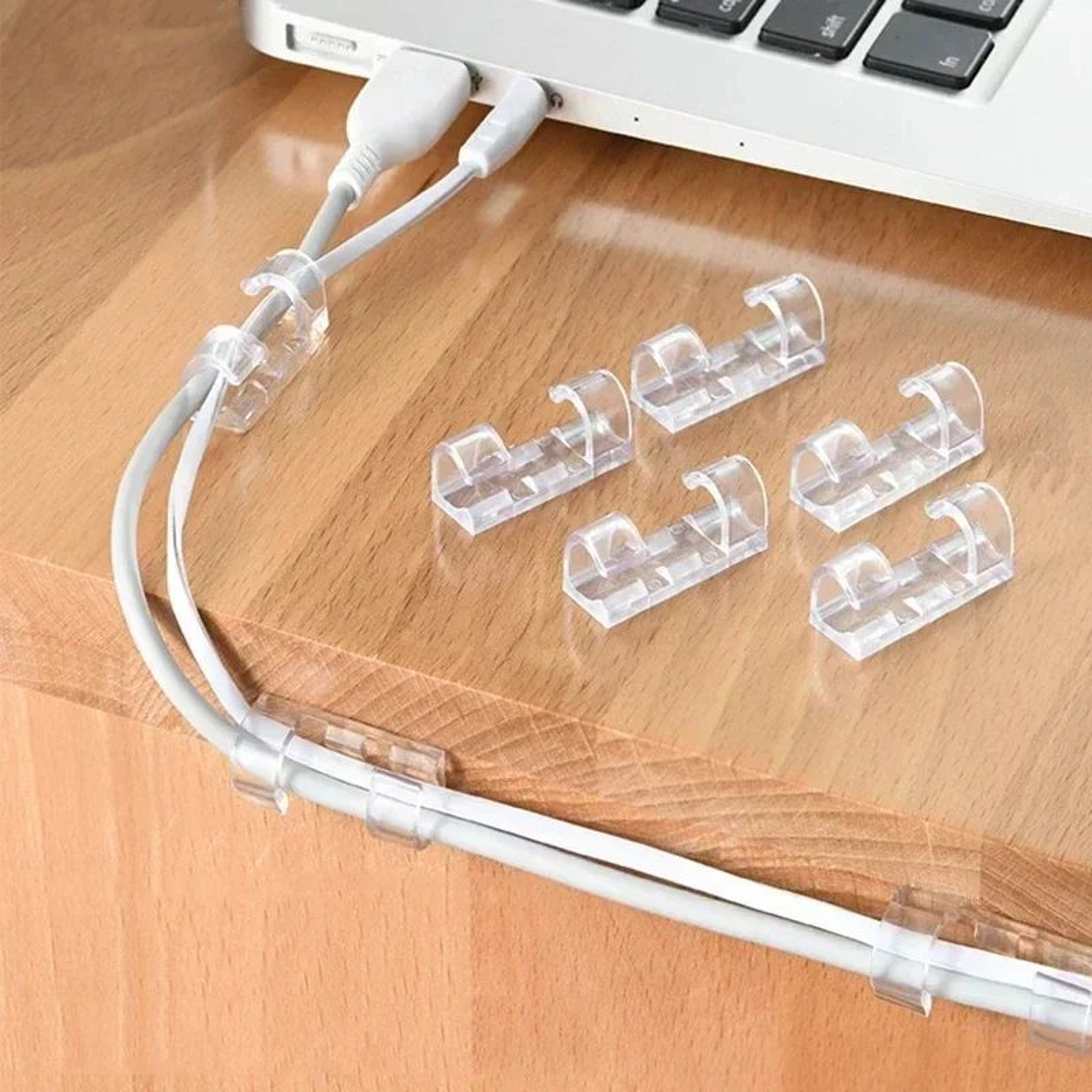 Transparent Self Adhesive Cable Organizer Clips 20 To 100 Pack 0