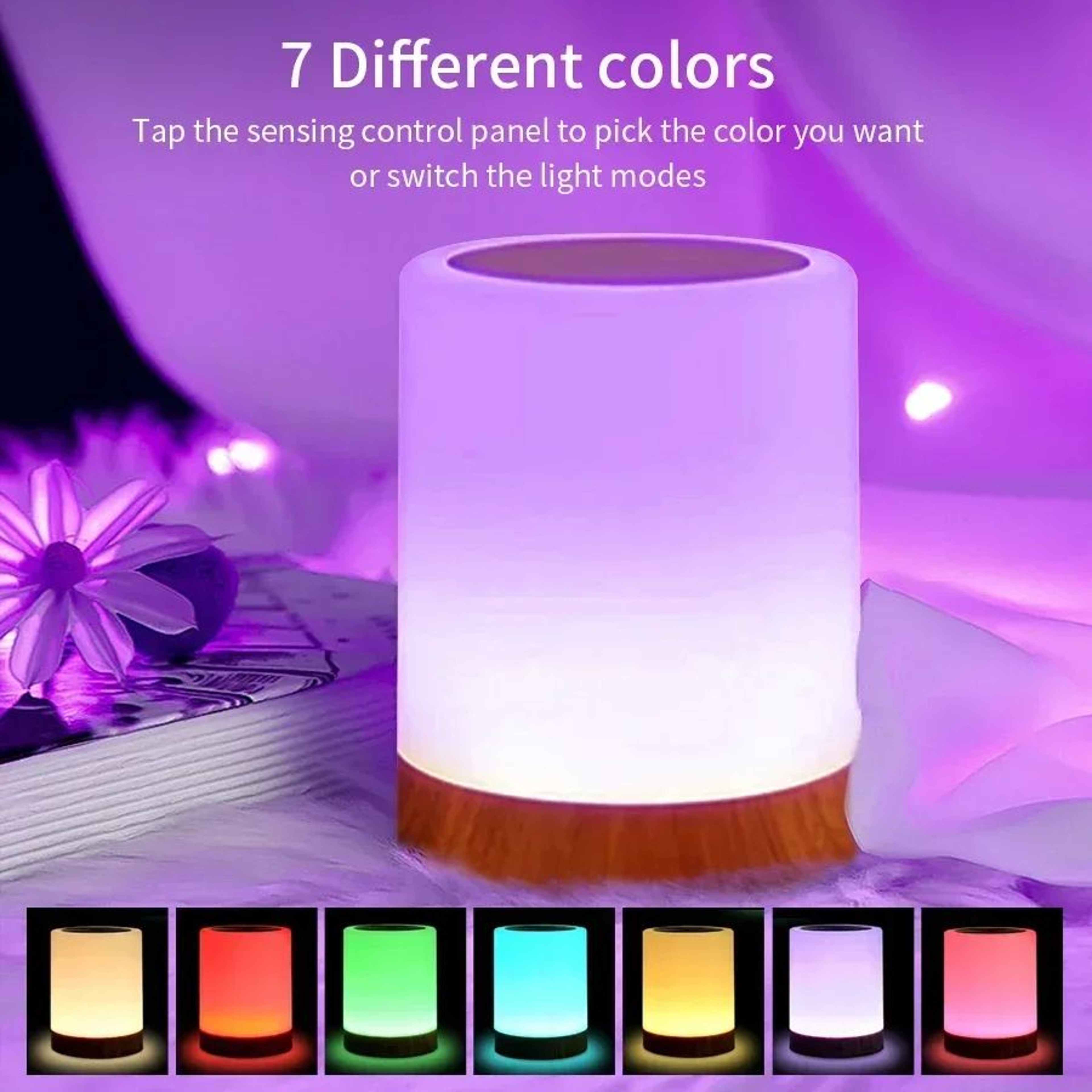 Rechargeable Touch Dimmable LED Bedside Table Lamp 1