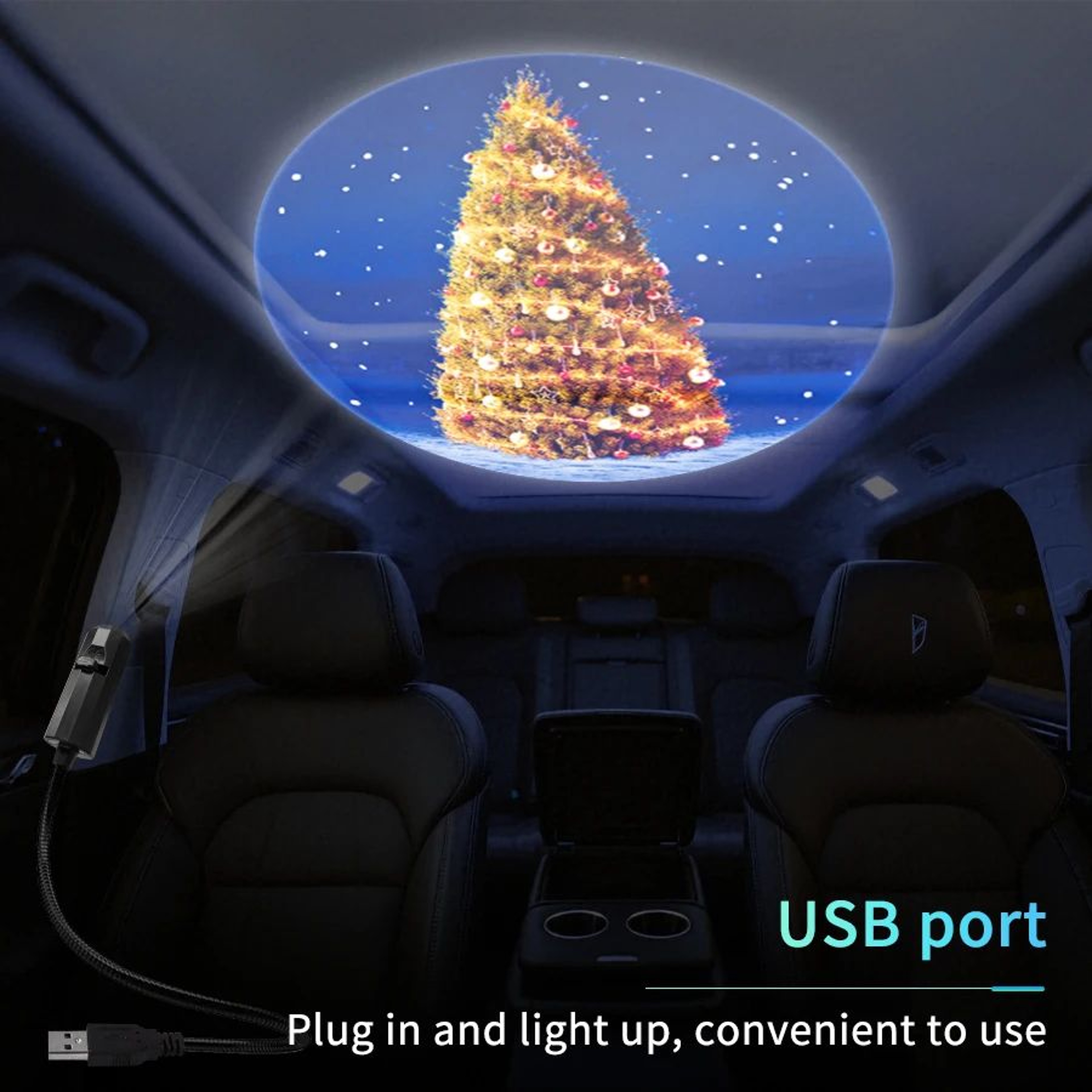 USB Christmas LED Projection Light With Interchangeable Patterns 4