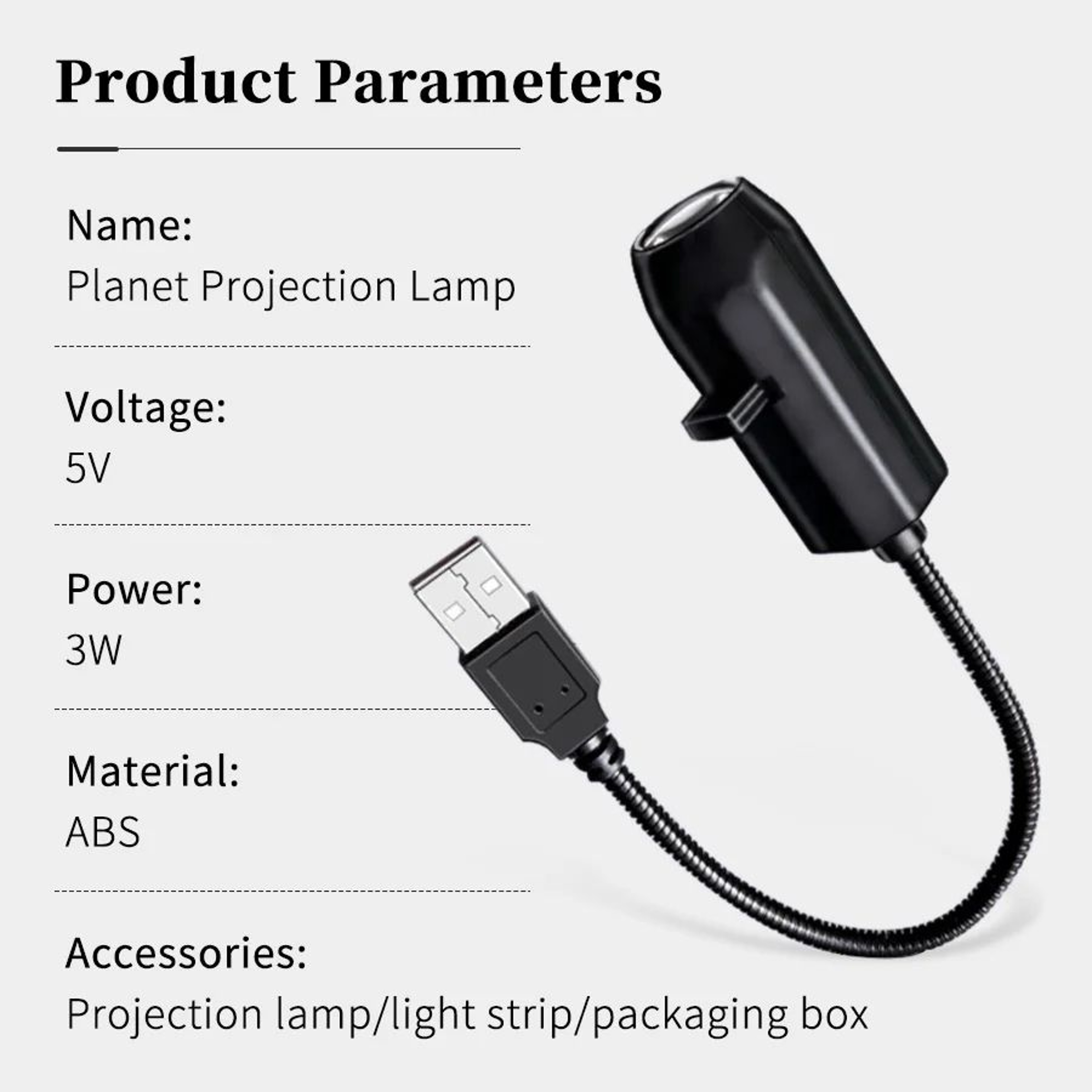 USB Galaxy Planet Projector Night Light With 360 Degree Adjustable Gooseneck 5