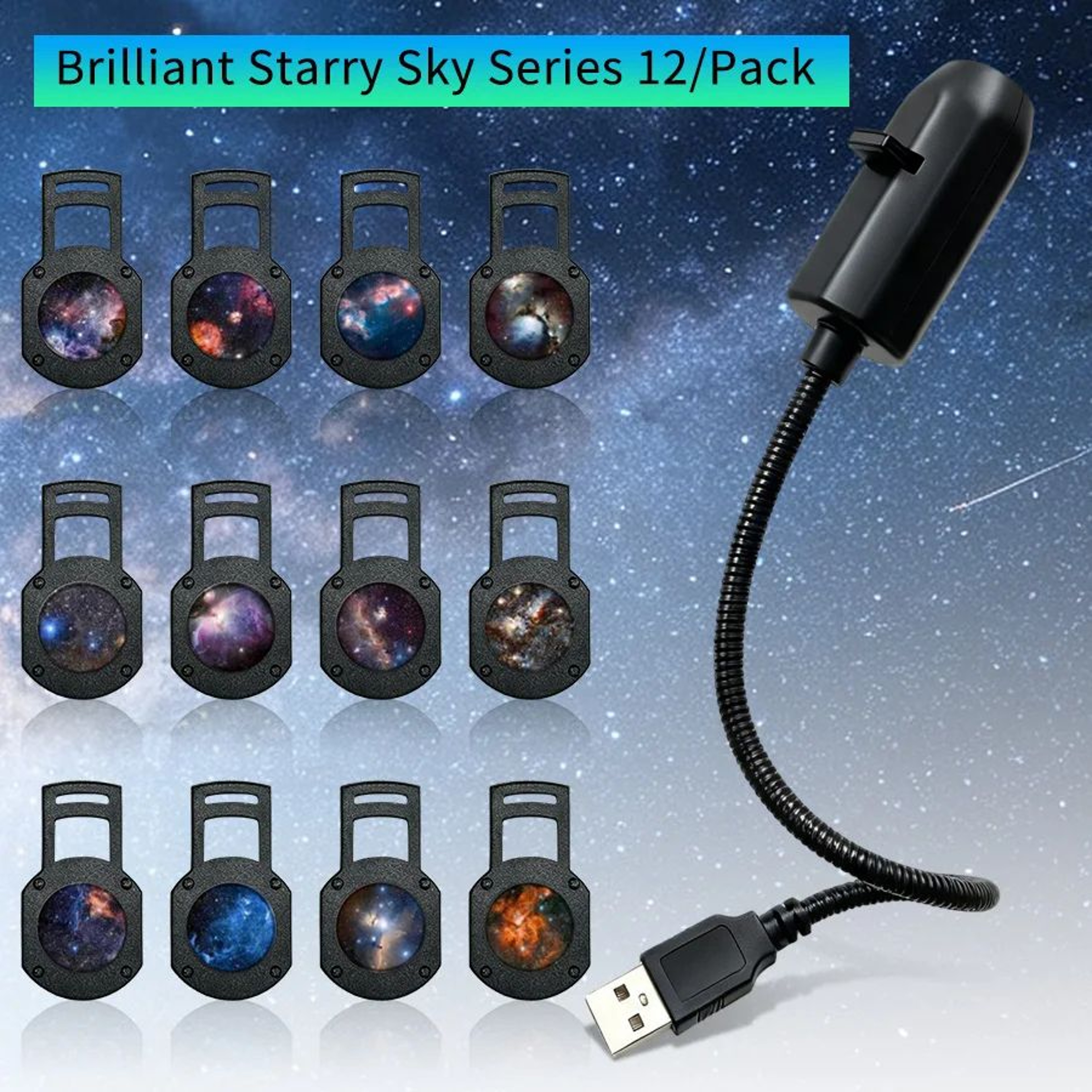 USB Galaxy Planet Projector Night Light With 360 Degree Adjustable Gooseneck 8